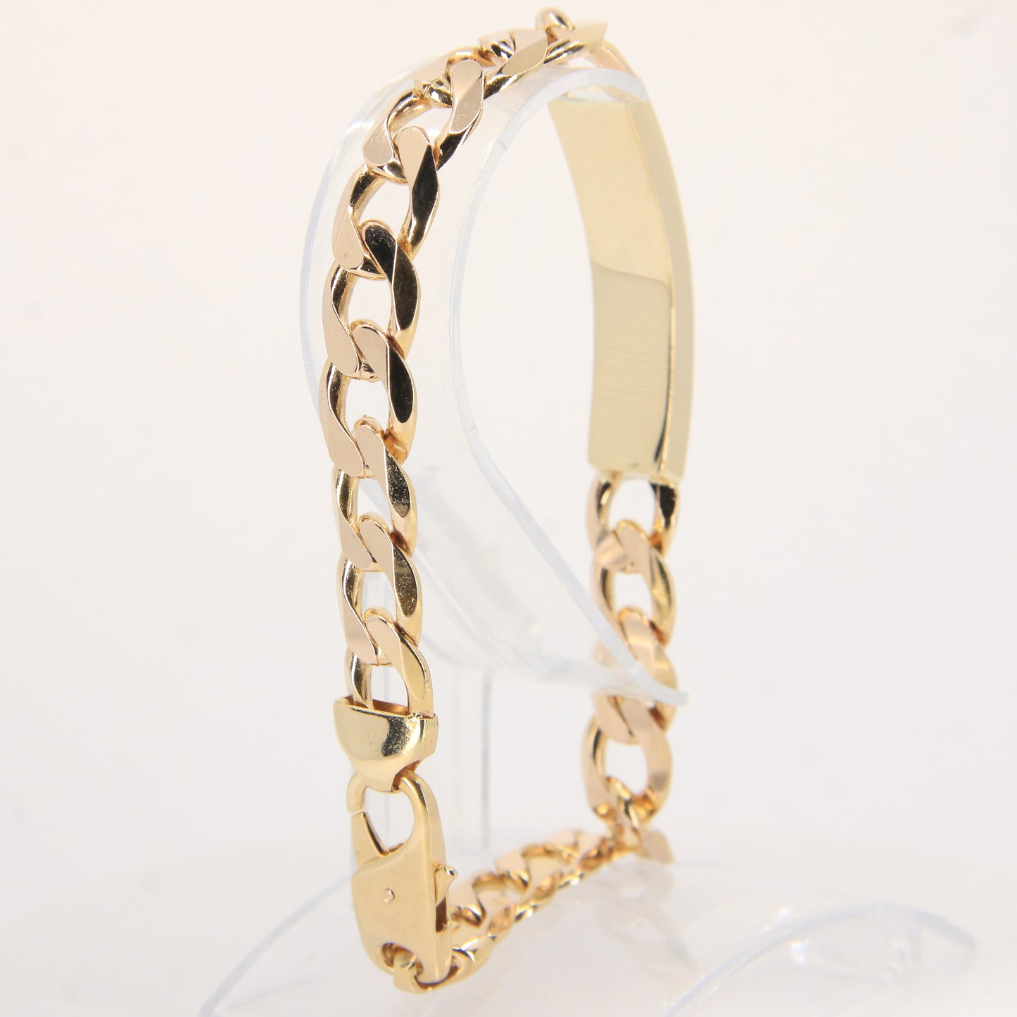 Vintage 9ct Gold 8.5" ID Bracelet Hallmarked Curb Link Lobster Clasp Gift
