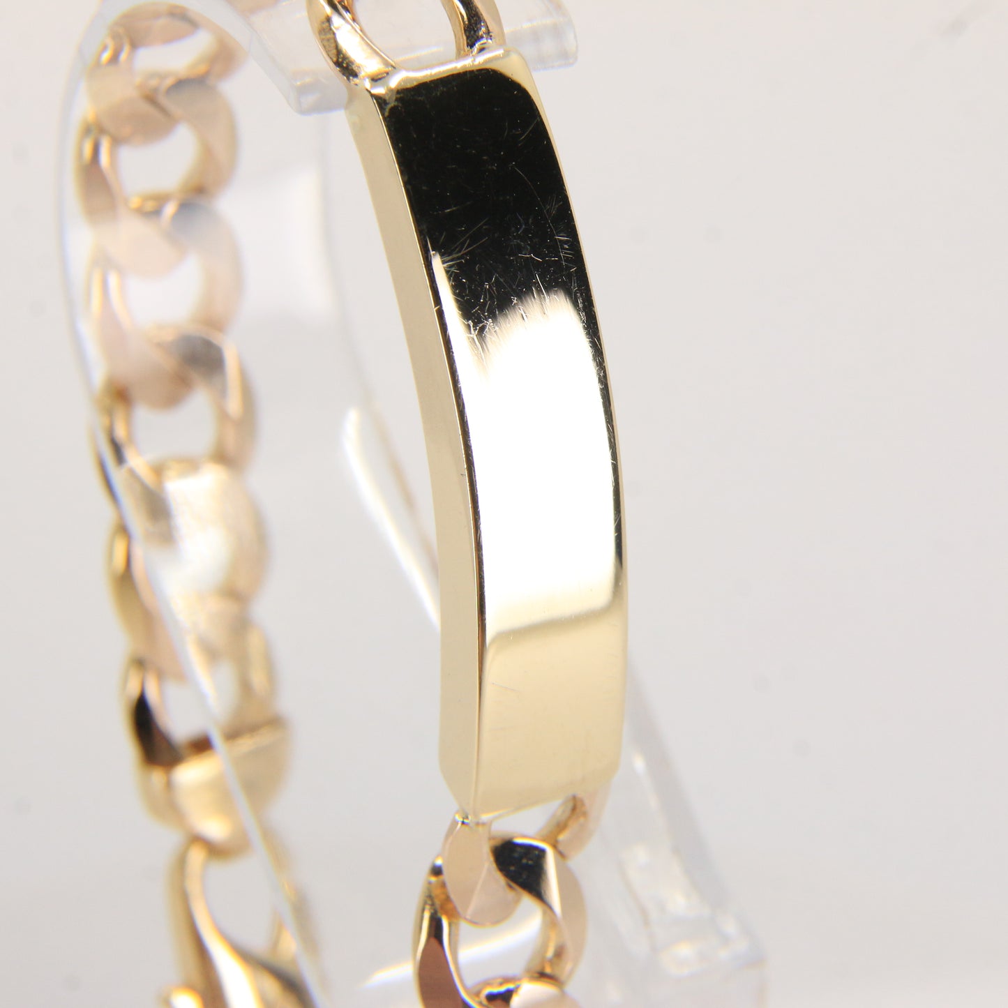 Vintage 9ct Gold 8.5" ID Bracelet Hallmarked Curb Link Lobster Clasp Gift