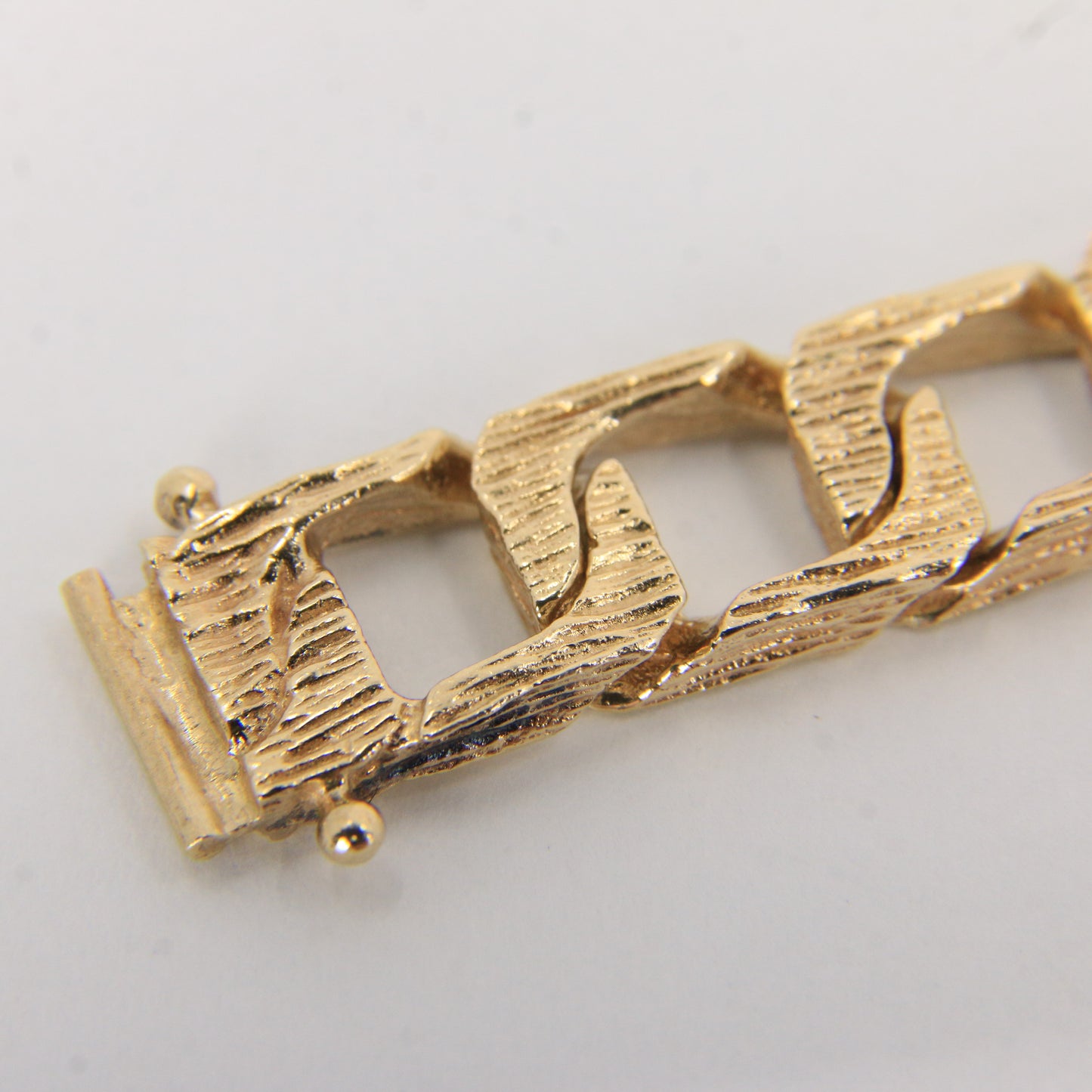 Vintage 9ct Gold I.D. Bracelet 8" Hallmarked Textured Links Heavy Gents