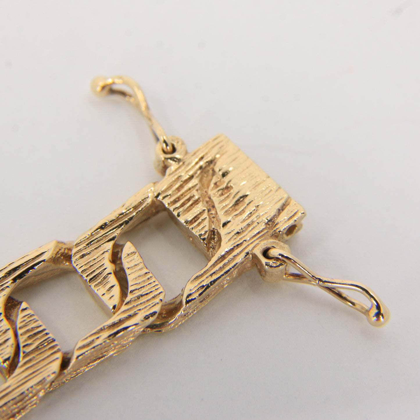 Vintage 9ct Gold I.D. Bracelet 8" Hallmarked Textured Links Heavy Gents