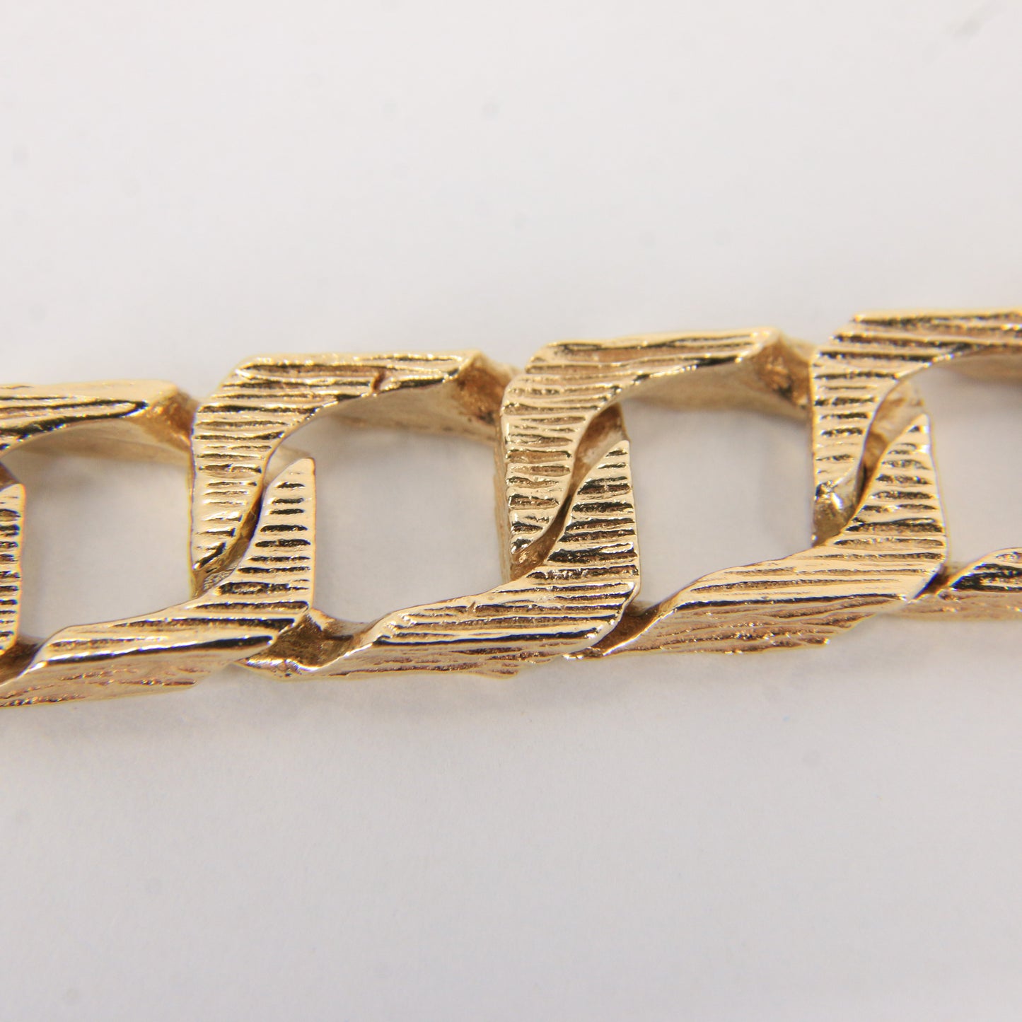 Vintage 9ct Gold I.D. Bracelet 8" Hallmarked Textured Links Heavy Gents