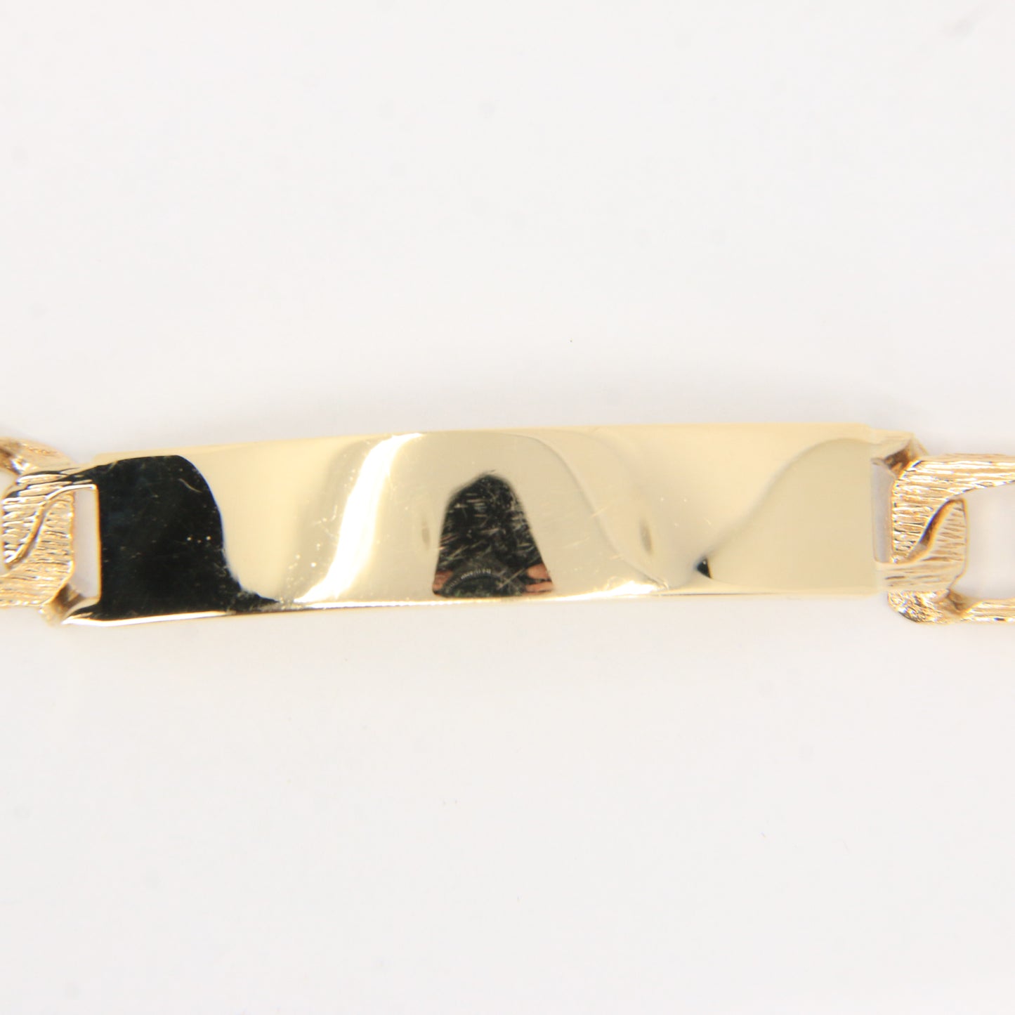 Vintage 9ct Gold I.D. Bracelet 8" Hallmarked Textured Links Heavy Gents