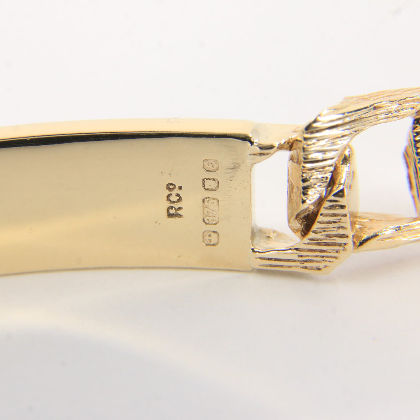 Vintage 9ct Gold I.D. Bracelet 8" Hallmarked Textured Links Heavy Gents
