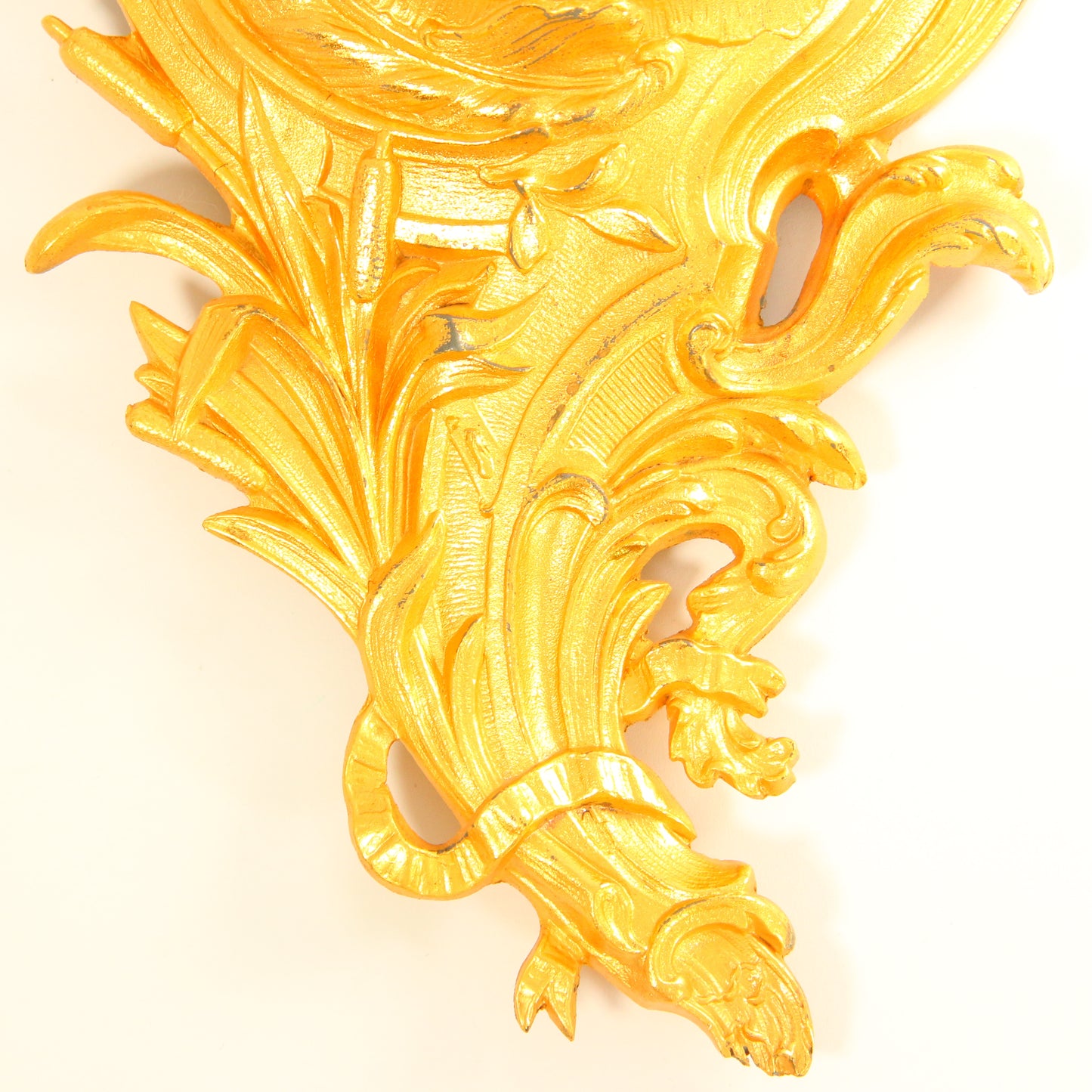 Antique 8 Day French Wall Clock Miniature Cartel Gold Clock Gilt Bronze Cherub