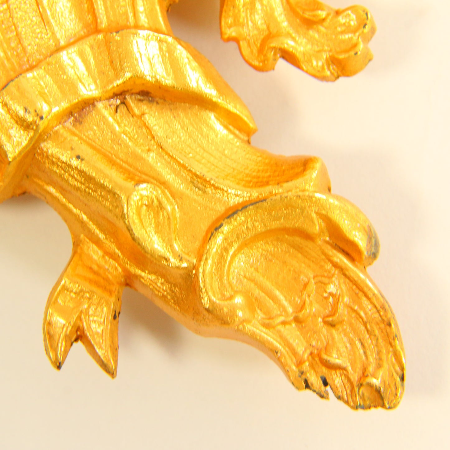 Antique 8 Day French Wall Clock Miniature Cartel Gold Clock Gilt Bronze Cherub