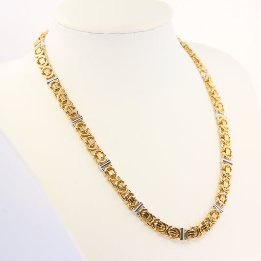 Vintage 9ct Heavy Flat Chain Necklace 16.5" Yellow Gold British Hallmarked Boxed Gift
