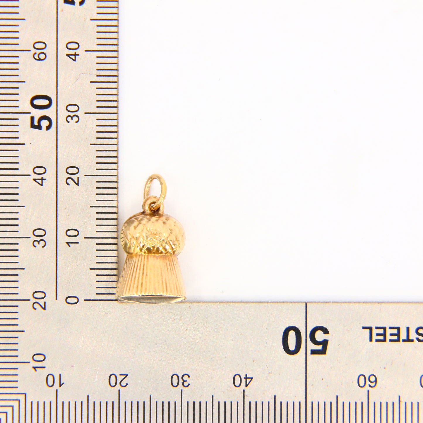 Vintage 9ct Scottish Thistle Hollow Charm Hallmarked Yellow Gold Pendant Gift