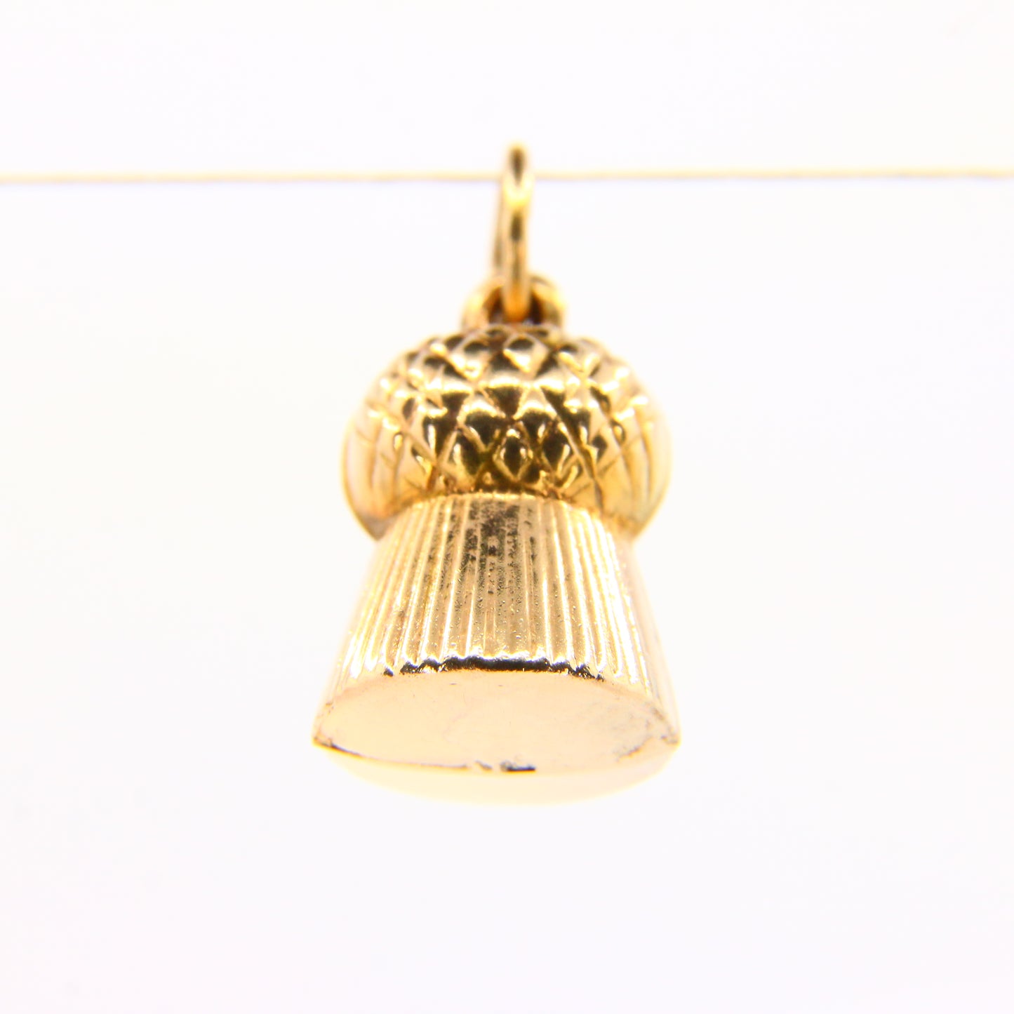 Vintage 9ct Scottish Thistle Hollow Charm Hallmarked Yellow Gold Pendant Gift