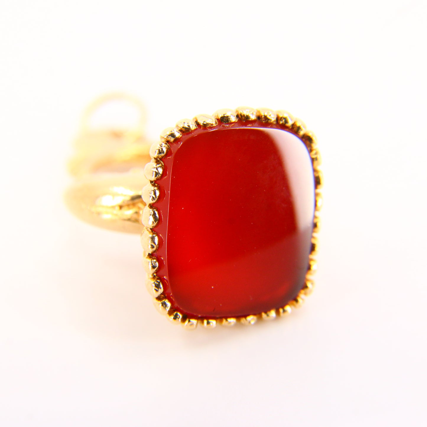 Vintage 9ct Drop Pendant Fish Charm Carnelian Stone Hallmarked Yellow Gold Gift