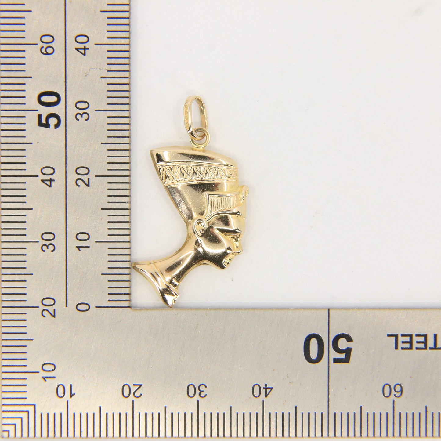 Vintage 9ct Hallmarked Yellow Gold Cleopatra Head Pendant Egyptian Charm Gift