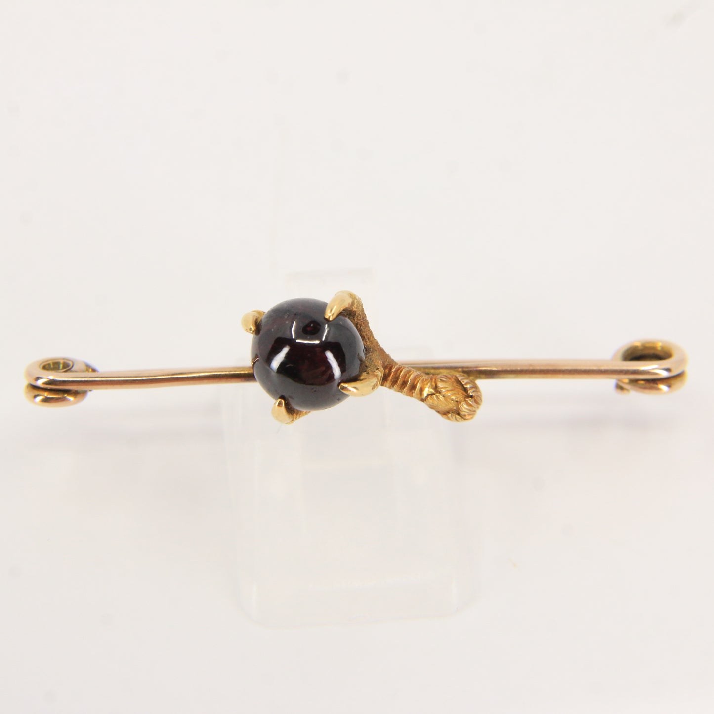 Antique 9ct Garnet Claw Brooch Yellow Gold Eagle or Dragon’s Claw Boxed Gift