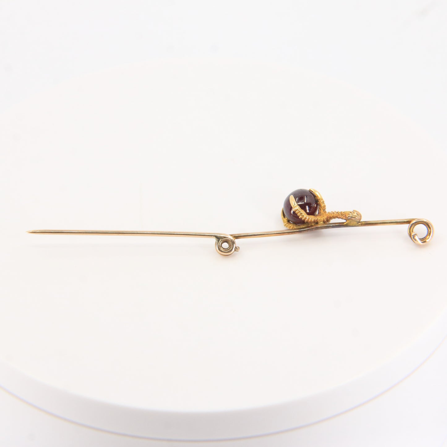 Antique 9ct Garnet Claw Brooch Yellow Gold Eagle or Dragon’s Claw Boxed Gift