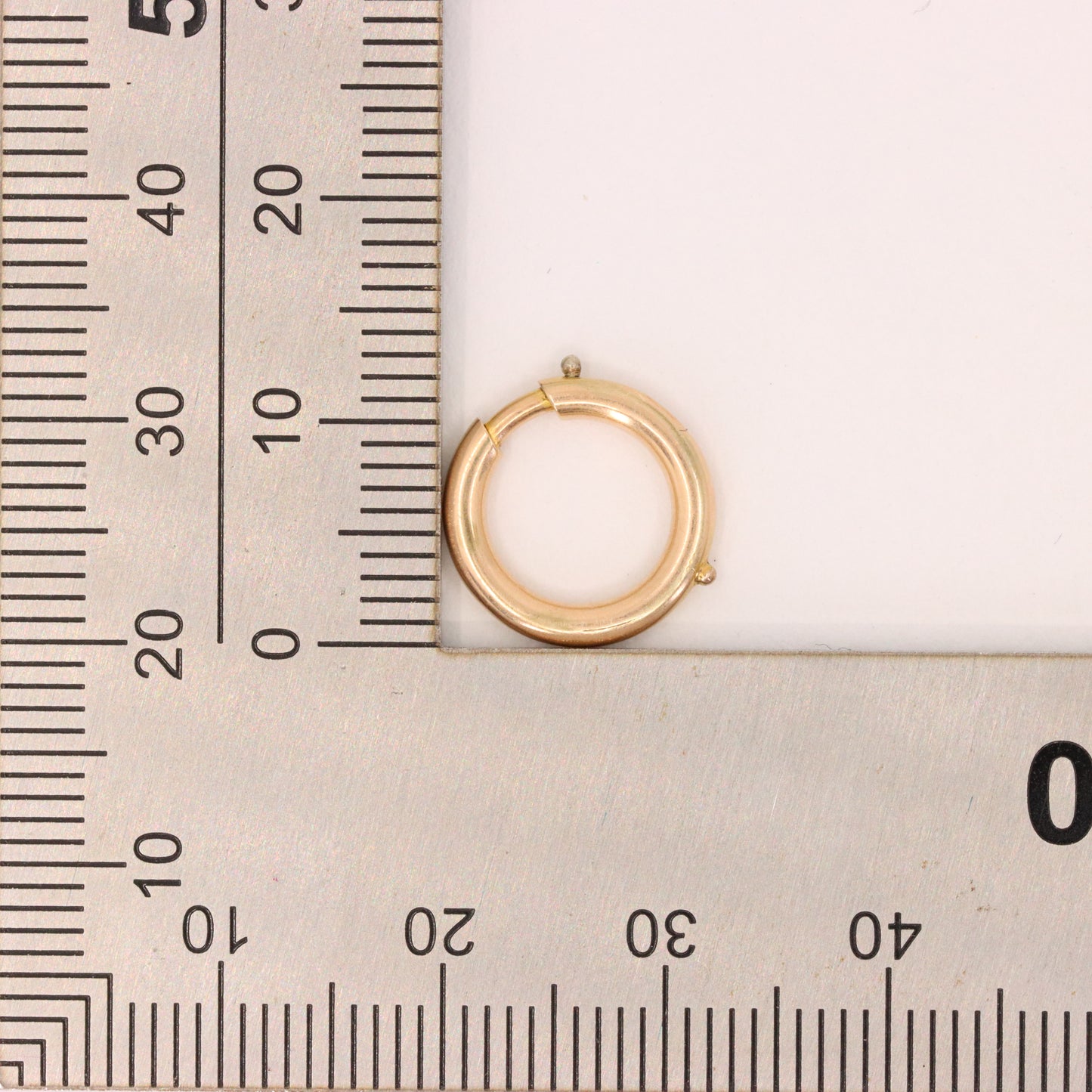 Antique 14k Rose Gold Spring Ring Clip Clasp Charm Holder Jewellery Finding