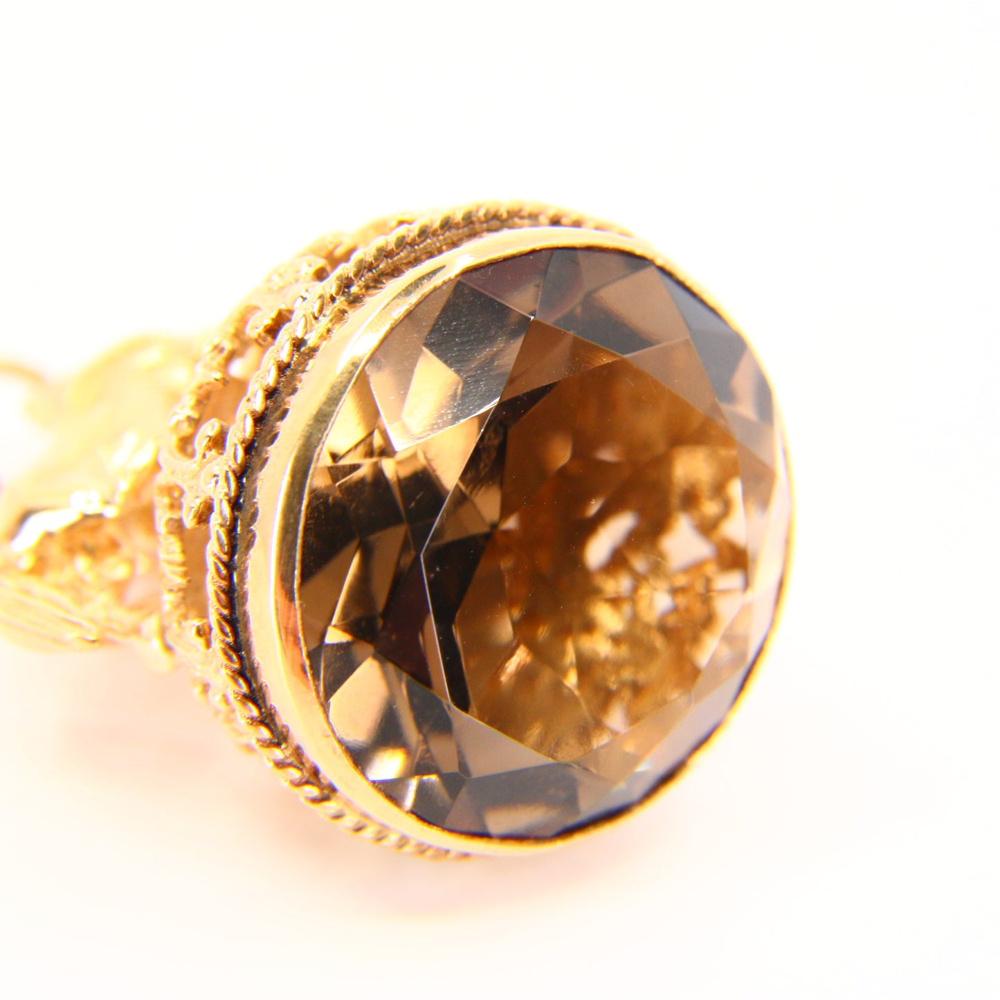 Vintage 9ct British 2 Horse Equine Citrine Drop Pendant Yellow Gold Hallmarked 1981 Charm
