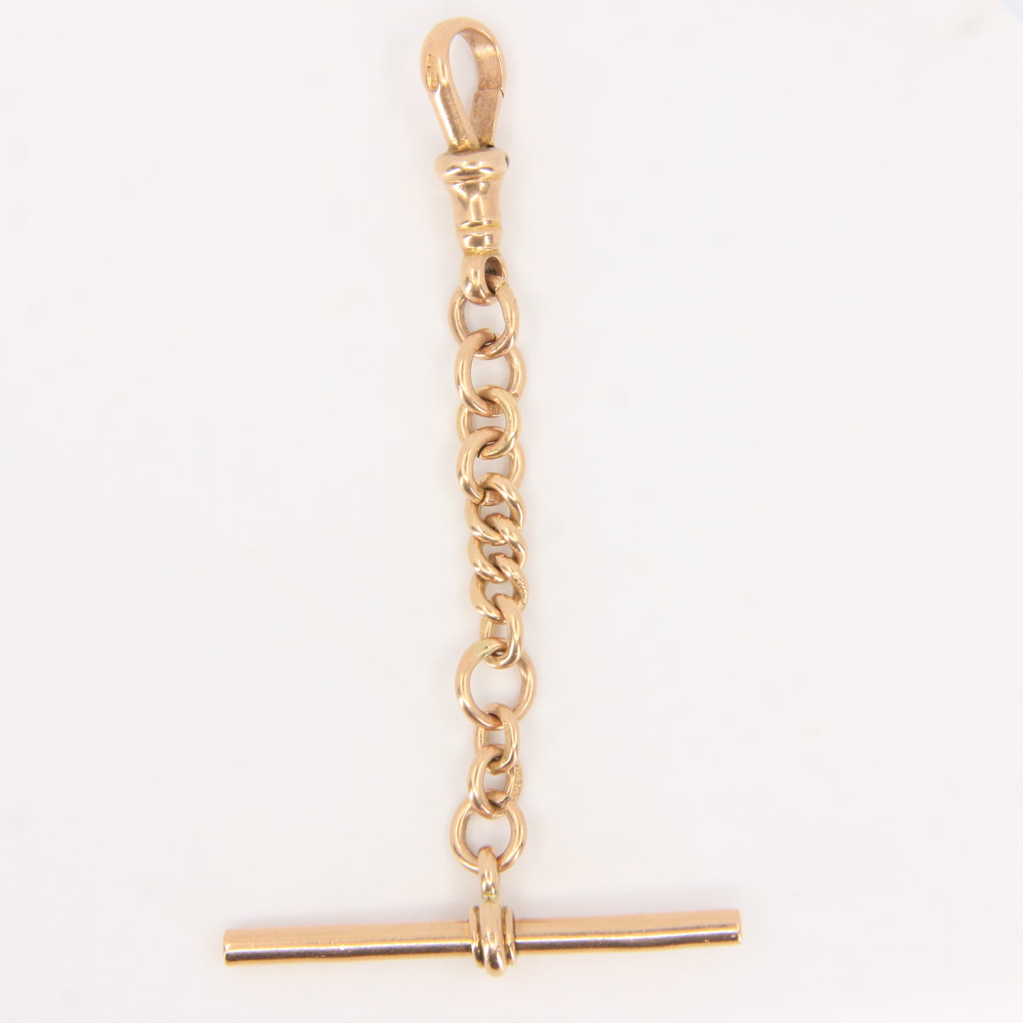 Antique 9ct Gold Hallmarked T-Bar Pendant Necklace Extender 3" Part Albert Chain