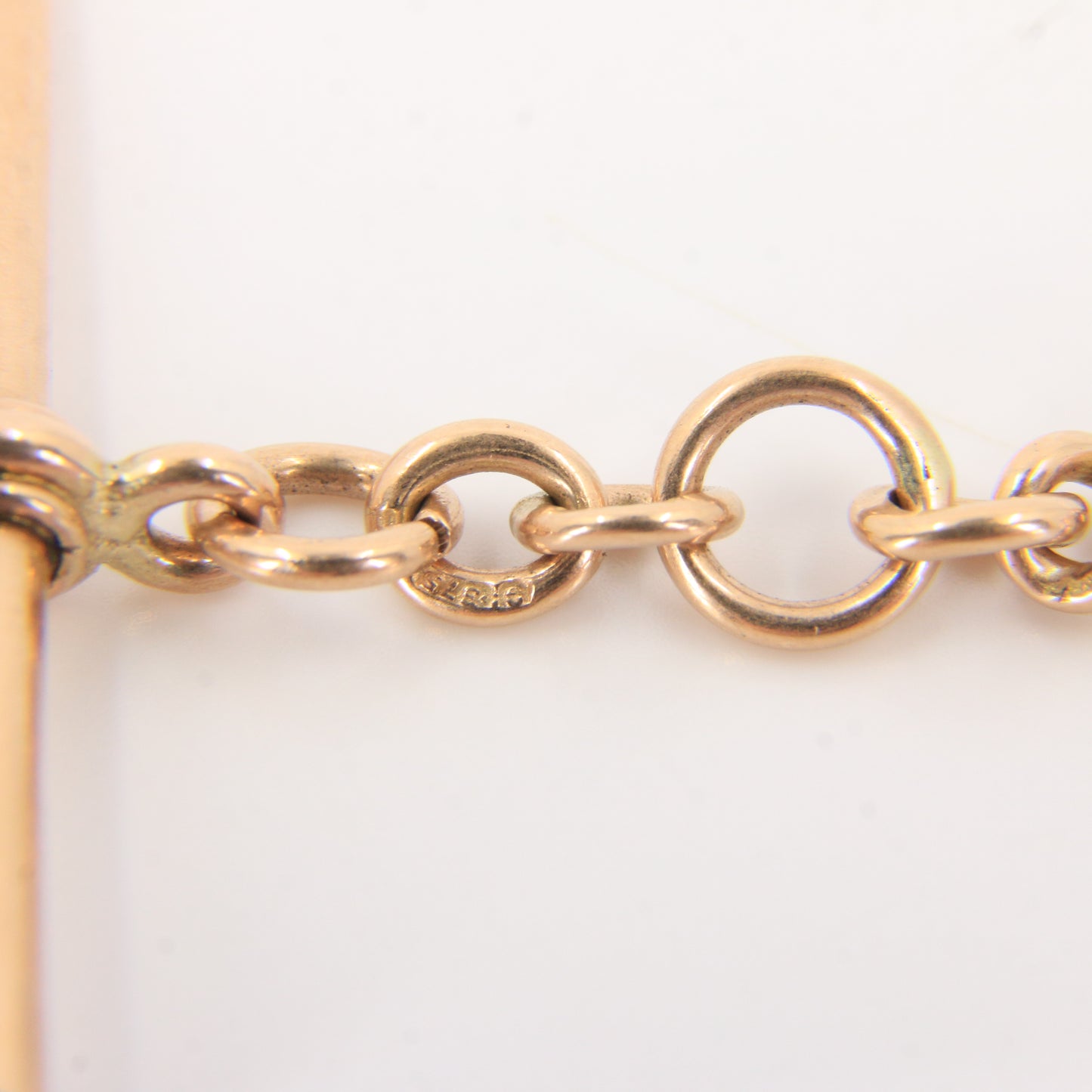 Antique 9ct Gold Hallmarked T-Bar Pendant Necklace Extender 3" Part Albert Chain