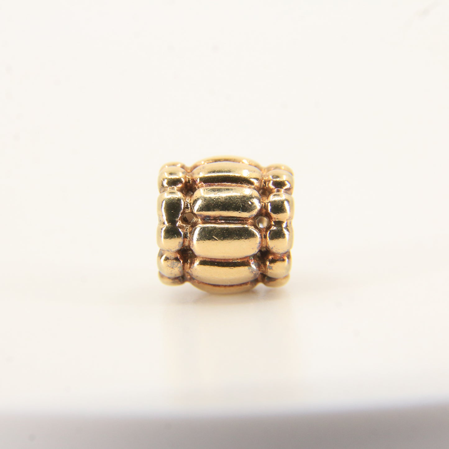 Pandora 14ct Solid Gold Threaded Bead Charm Yellow Gold Bracelet Charm Collectible