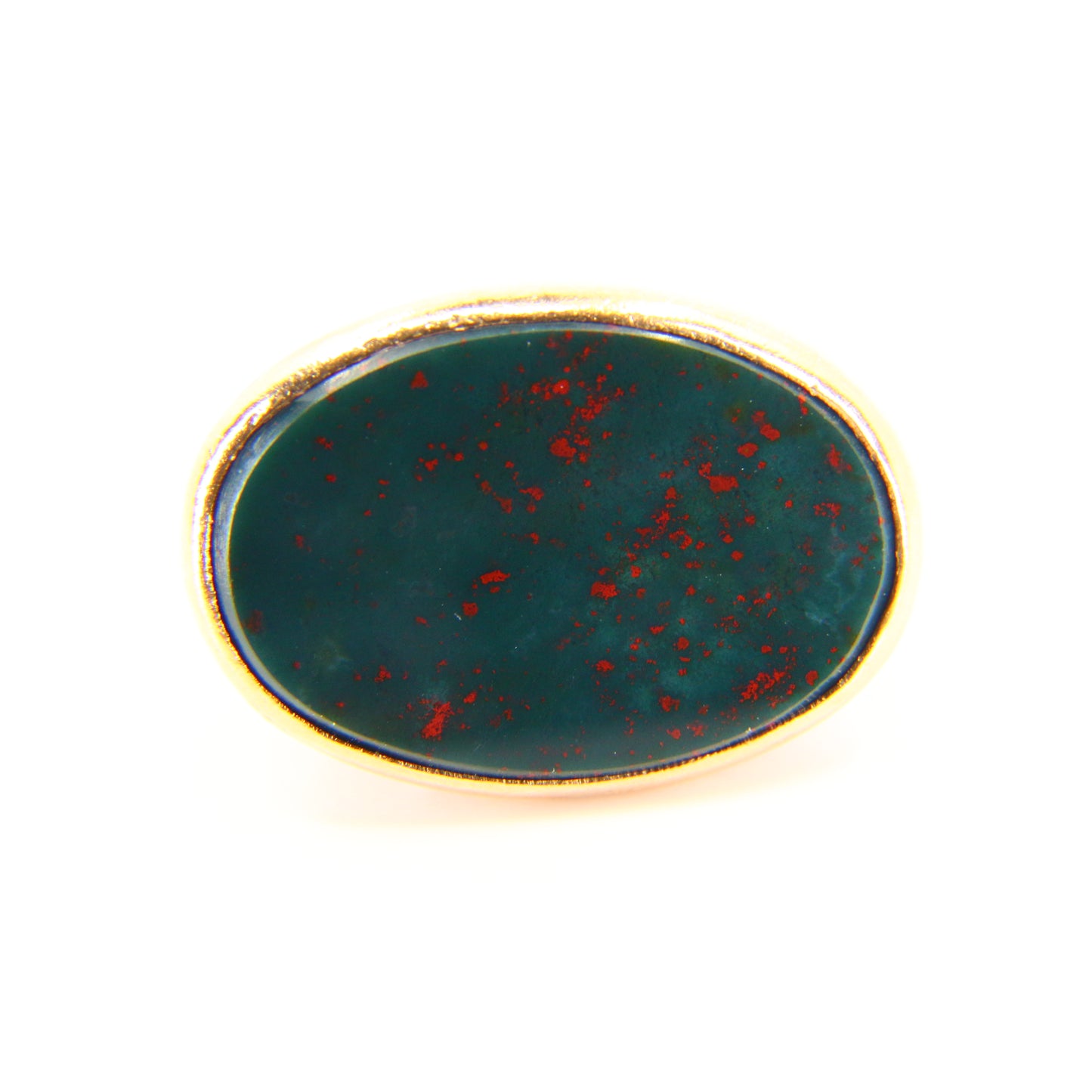 Vintage 9ct Drop Fob Bloodstone Pendant Hallmarked Yellow Gold Charm Gift