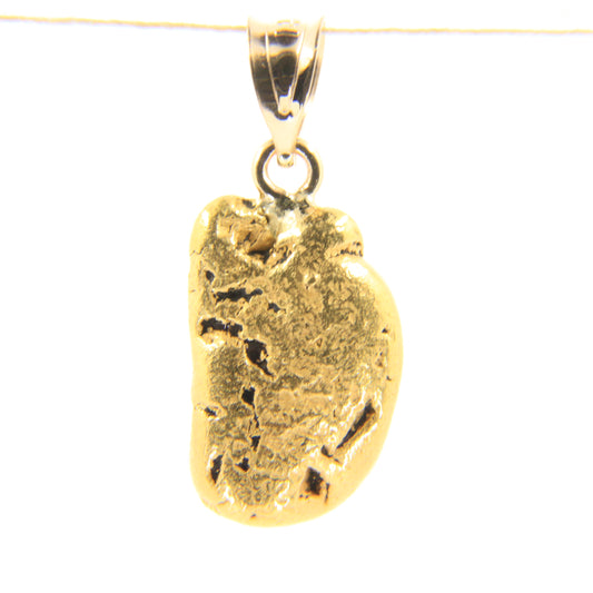 Vintage 24K Natural Gold Nugget Pendant 14K Bail Yellow Gold Charm