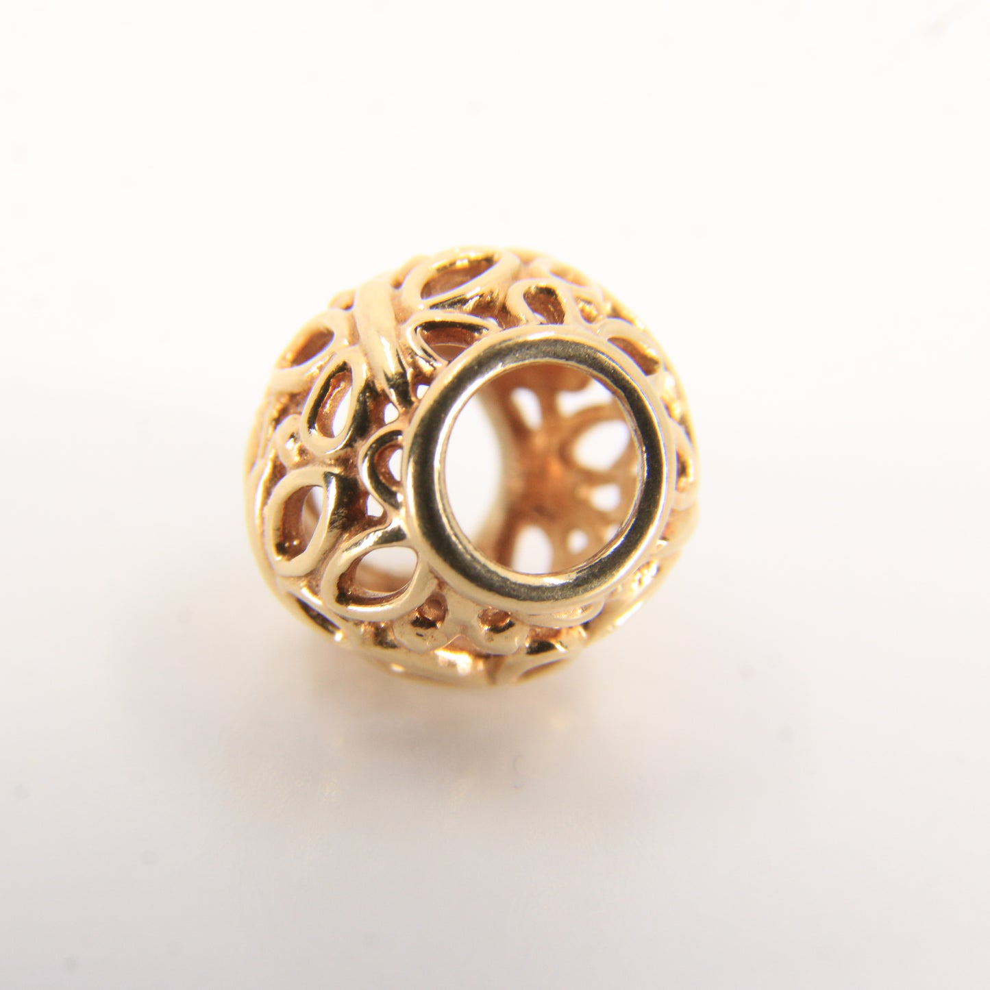 Pandora 14ct Solid Gold Bead Charm Nonthreaded Yellow Gold Bracelet Bead