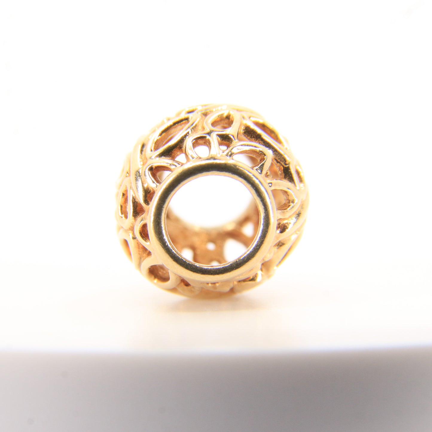 Pandora 14ct Solid Gold Bead Charm Nonthreaded Yellow Gold Bracelet Bead