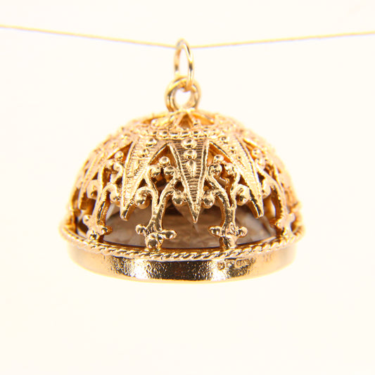 Vintage 9ct Drop Fob Pendant Citrine Cameo Seal 9 Carat Yellow Gold Charm Gift