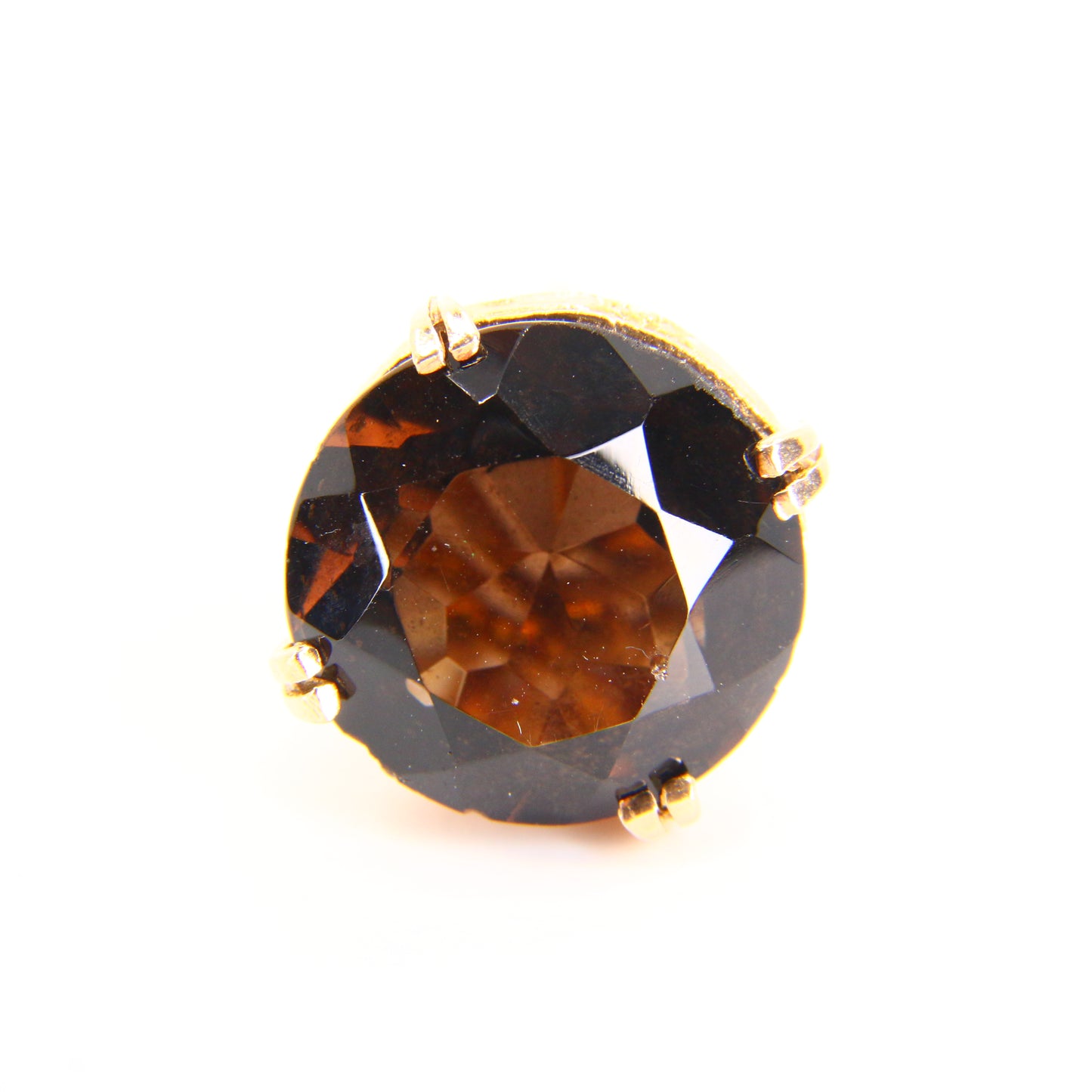 Vintage 9ct Gold Drop Fob Pendant Smoky Quartz Hallmarked Yellow Gold Charm Gift