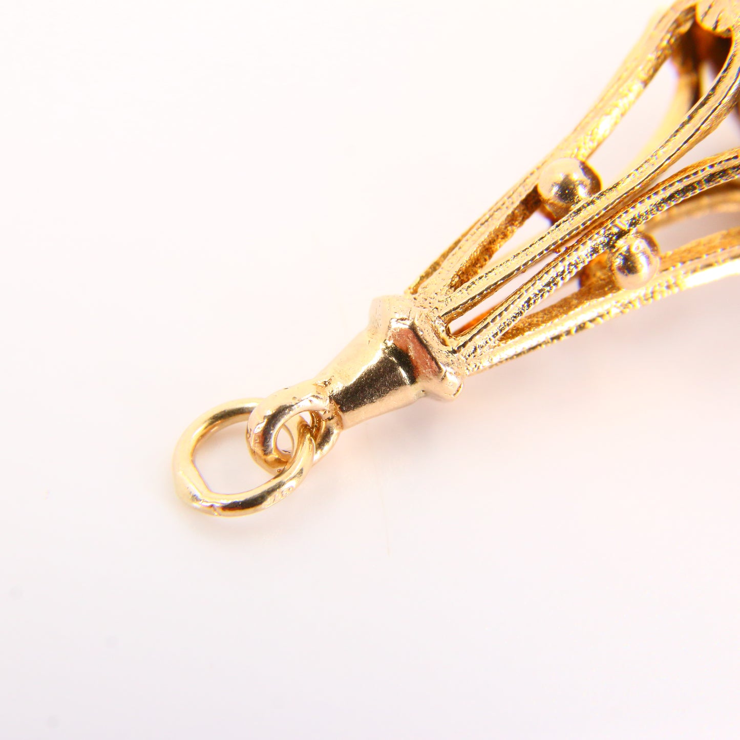 Vintage 9ct Gold Drop Fob Pendant Smoky Quartz Hallmarked Yellow Gold Charm Gift