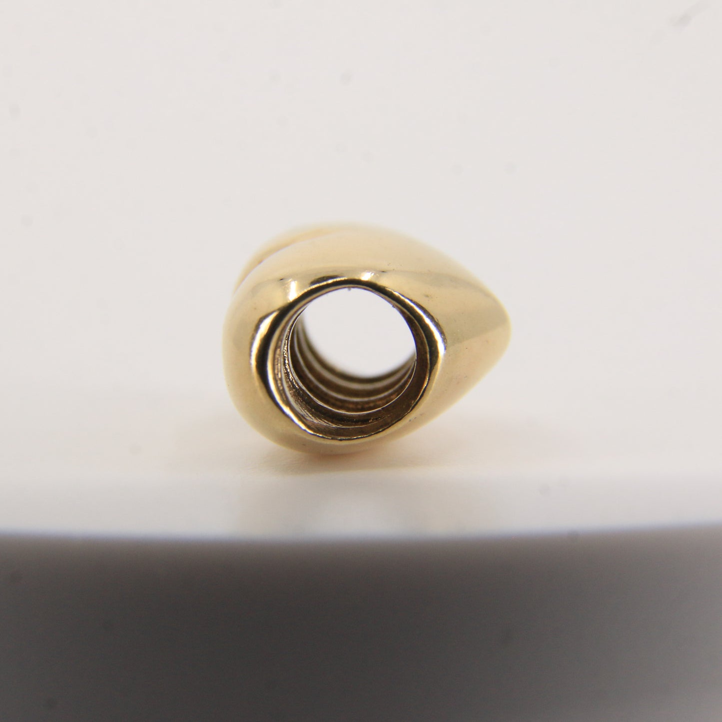 Pandora 14ct Solid Gold Heart Charm Threaded Yellow Gold Bracelet Love Bead