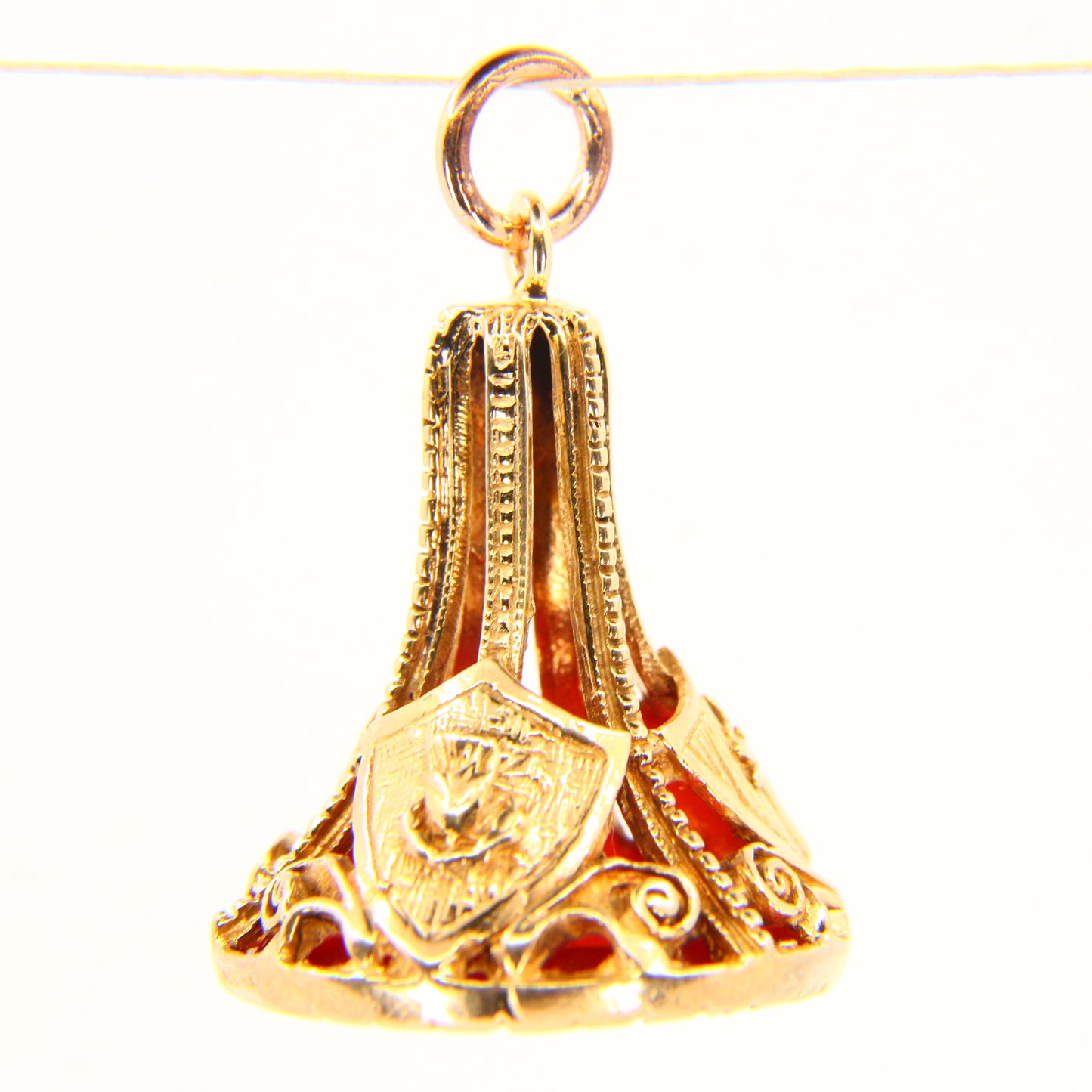 Antique 9ct Gold British UK Emblems Drop Fob Carnelian Centurion Head Hallmarked Yellow Gold Charm