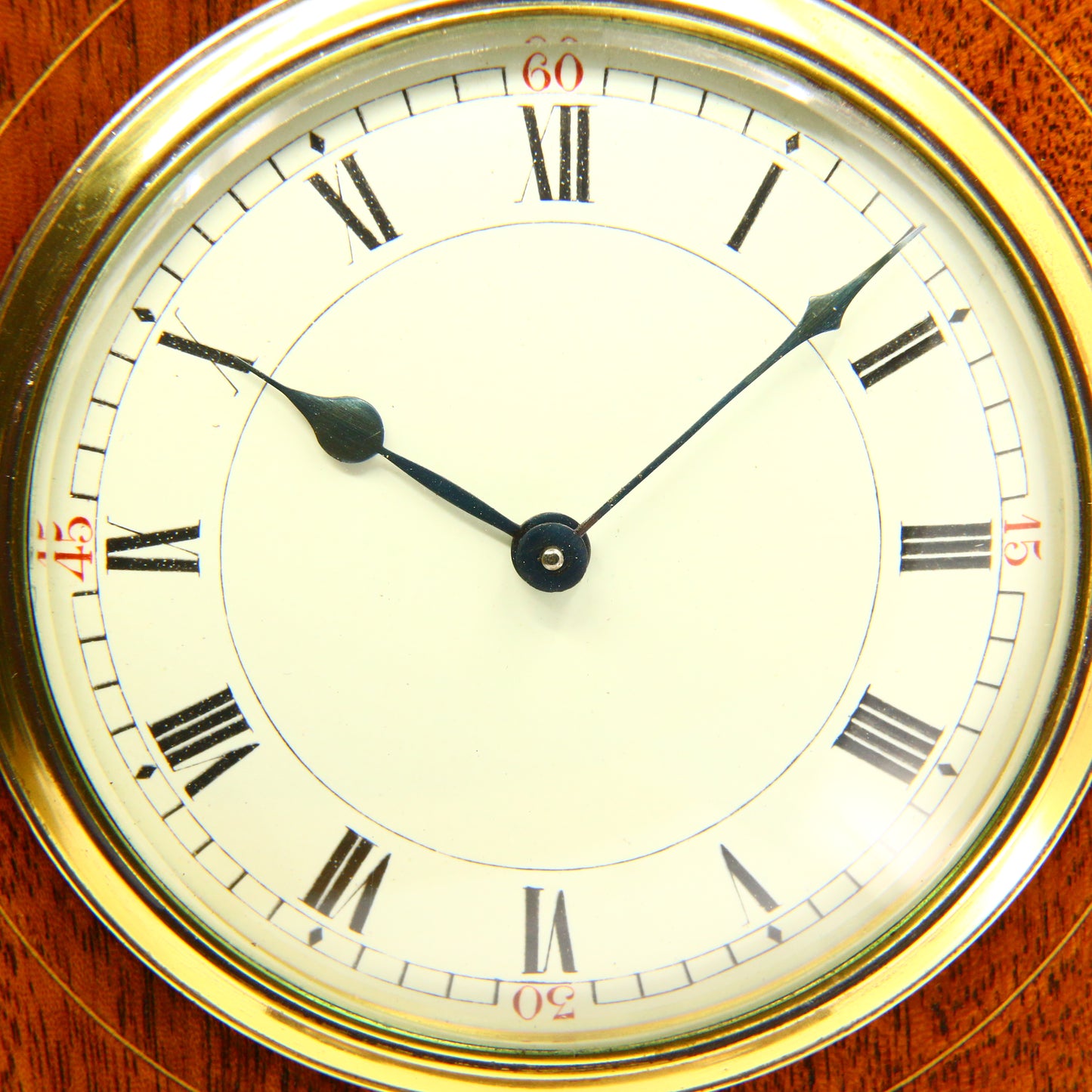 Antique Edwardian Mahogany Art Nouveau Inlaid Mantel Clock Floral 8 Day Running