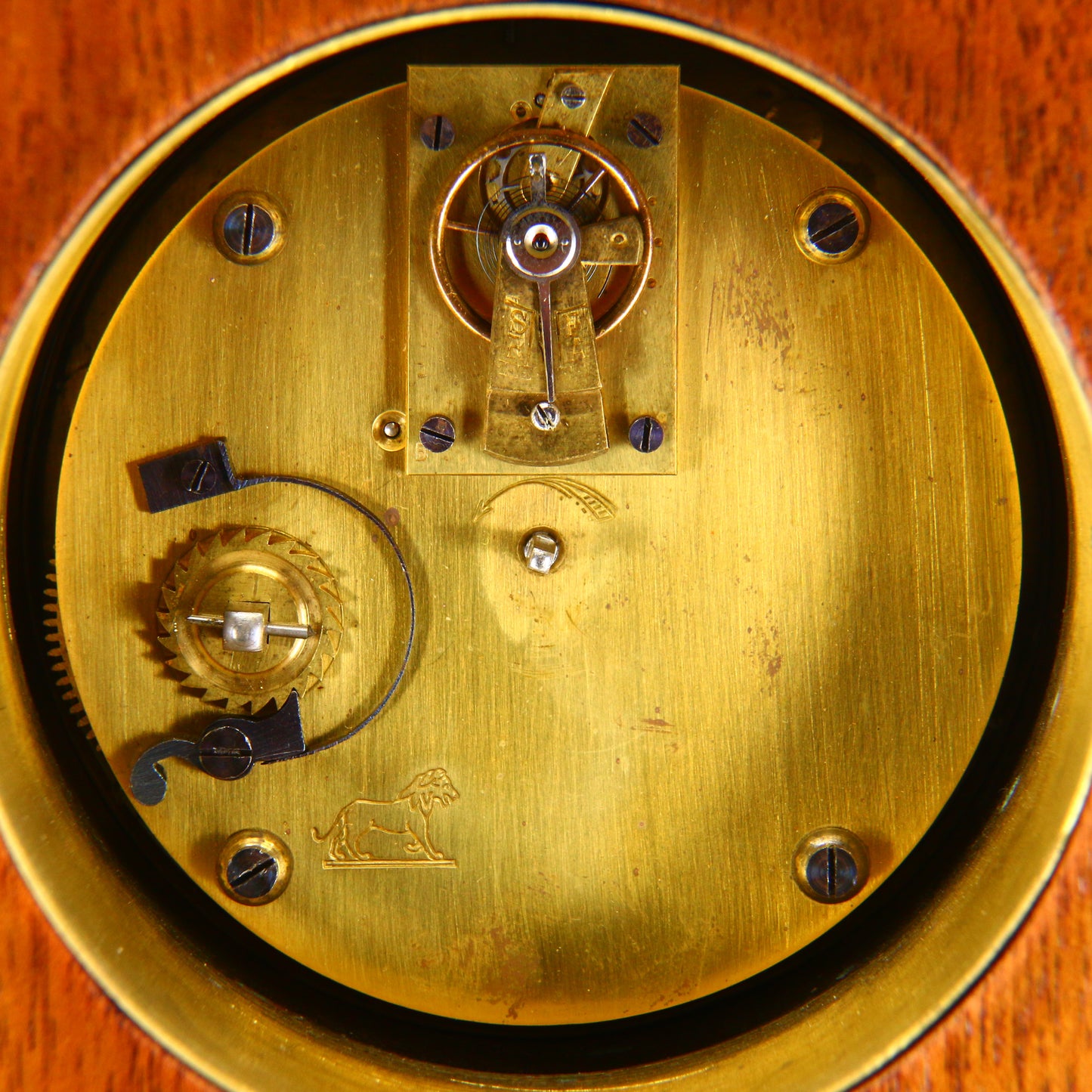 Antique Edwardian Mahogany Art Nouveau Inlaid Mantel Clock Floral 8 Day Running