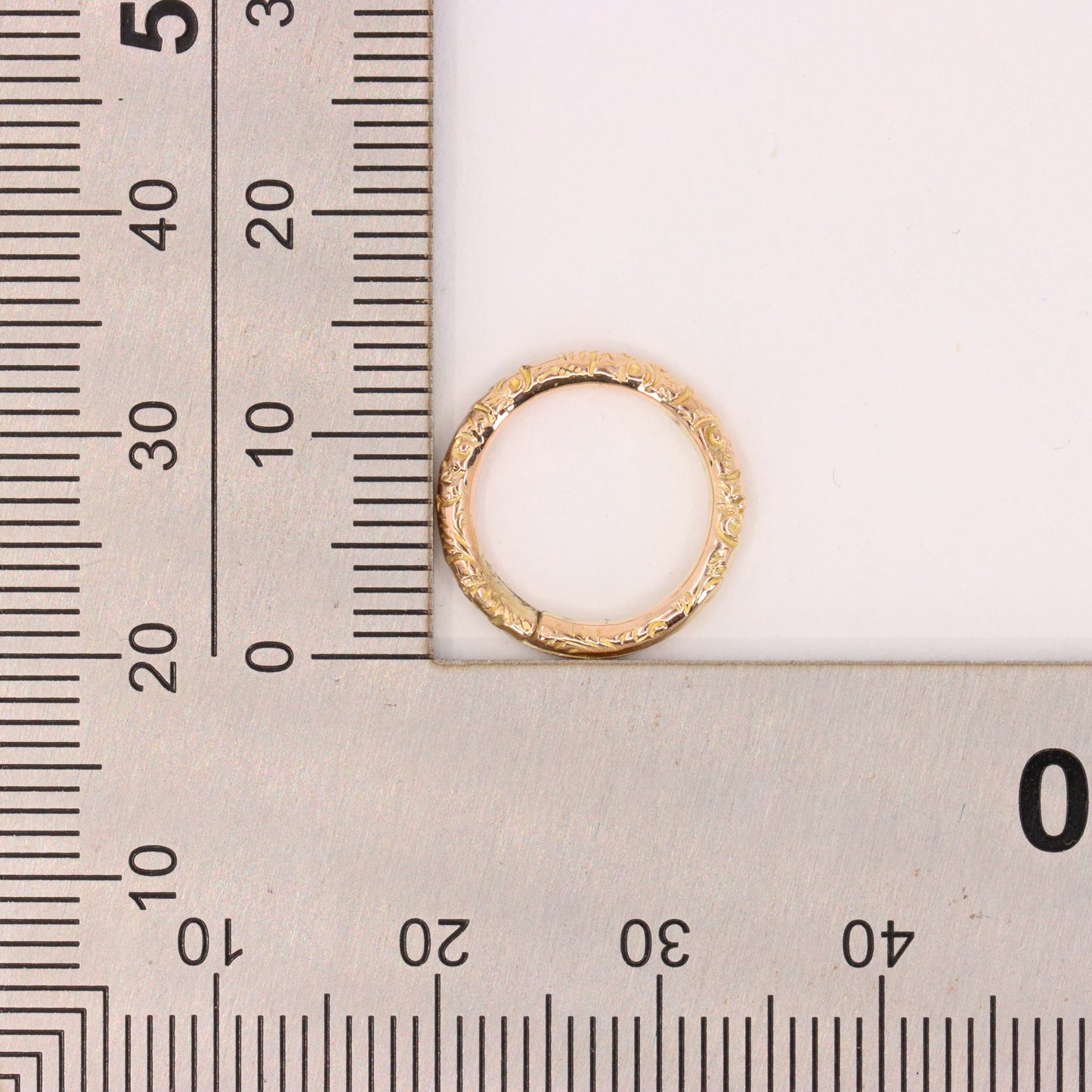 Vintage 14k Rose Gold Floral Engraved Split Ring Suspension Loop Pendant Bail