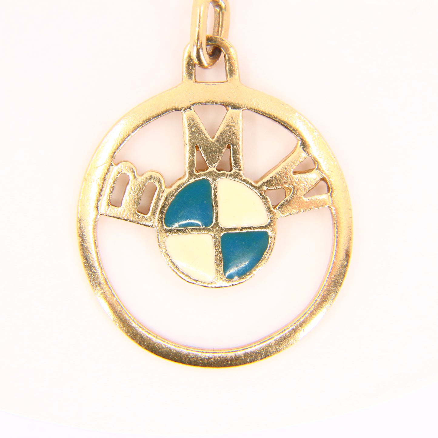 Vintage 9ct BMW Enamelled Collectors Gift Key Ring 9 Carat Solid Gold Hallmarked