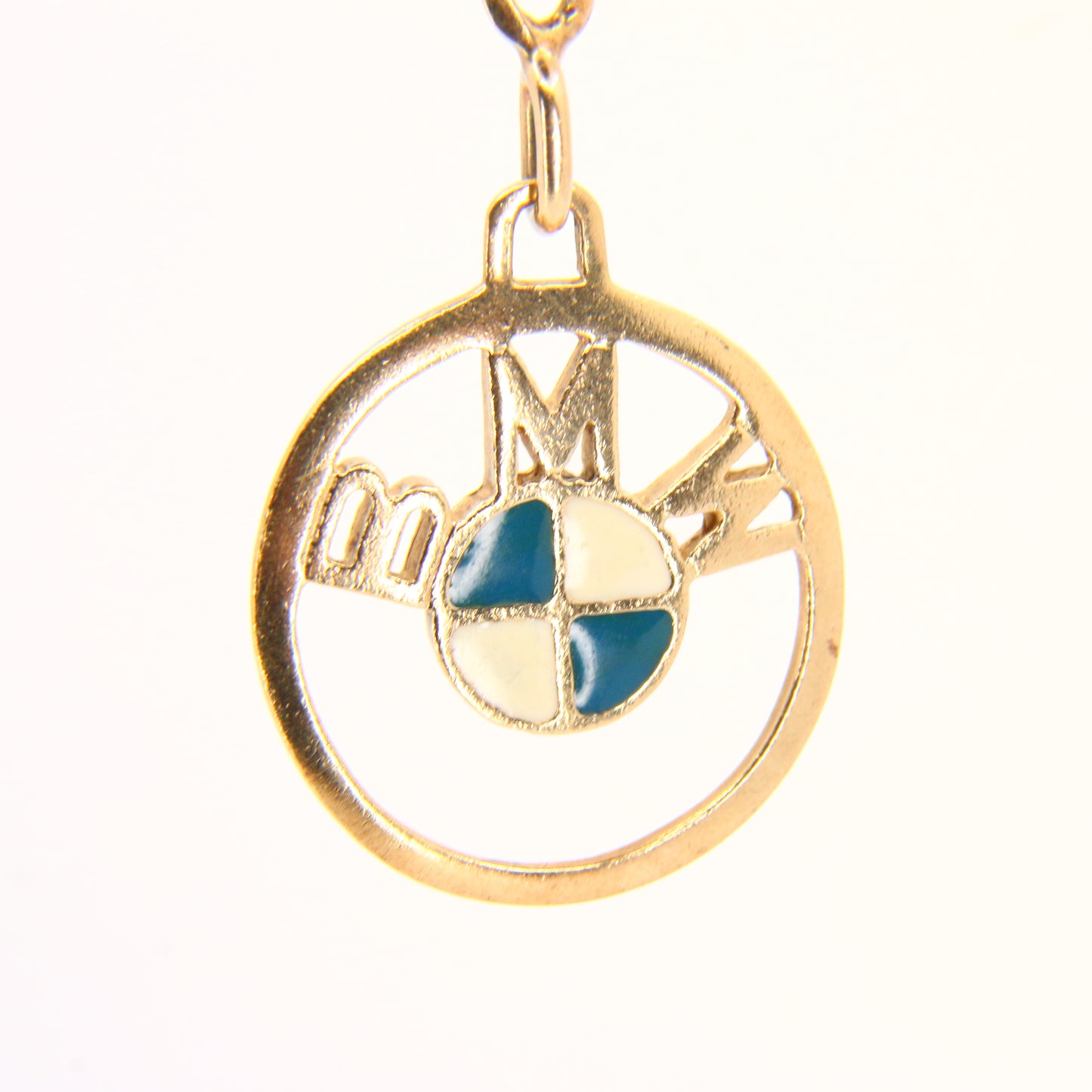 Vintage 9ct BMW Enamelled Collectors Gift Key Ring 9 Carat Solid Gold Hallmarked