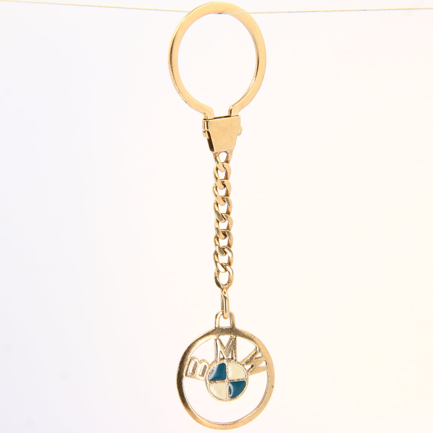 Vintage 9ct BMW Enamelled Collectors Gift Key Ring 9 Carat Solid Gold Hallmarked