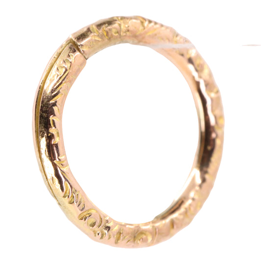 Vintage 14k Rose Gold Floral Engraved Split Ring Suspension Loop Pendant Bail