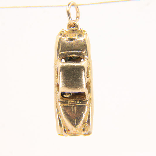 Vintage 9ct Hallmarked Gold Opening Car Charm Enamel Detailed Georg Jensen Pendant