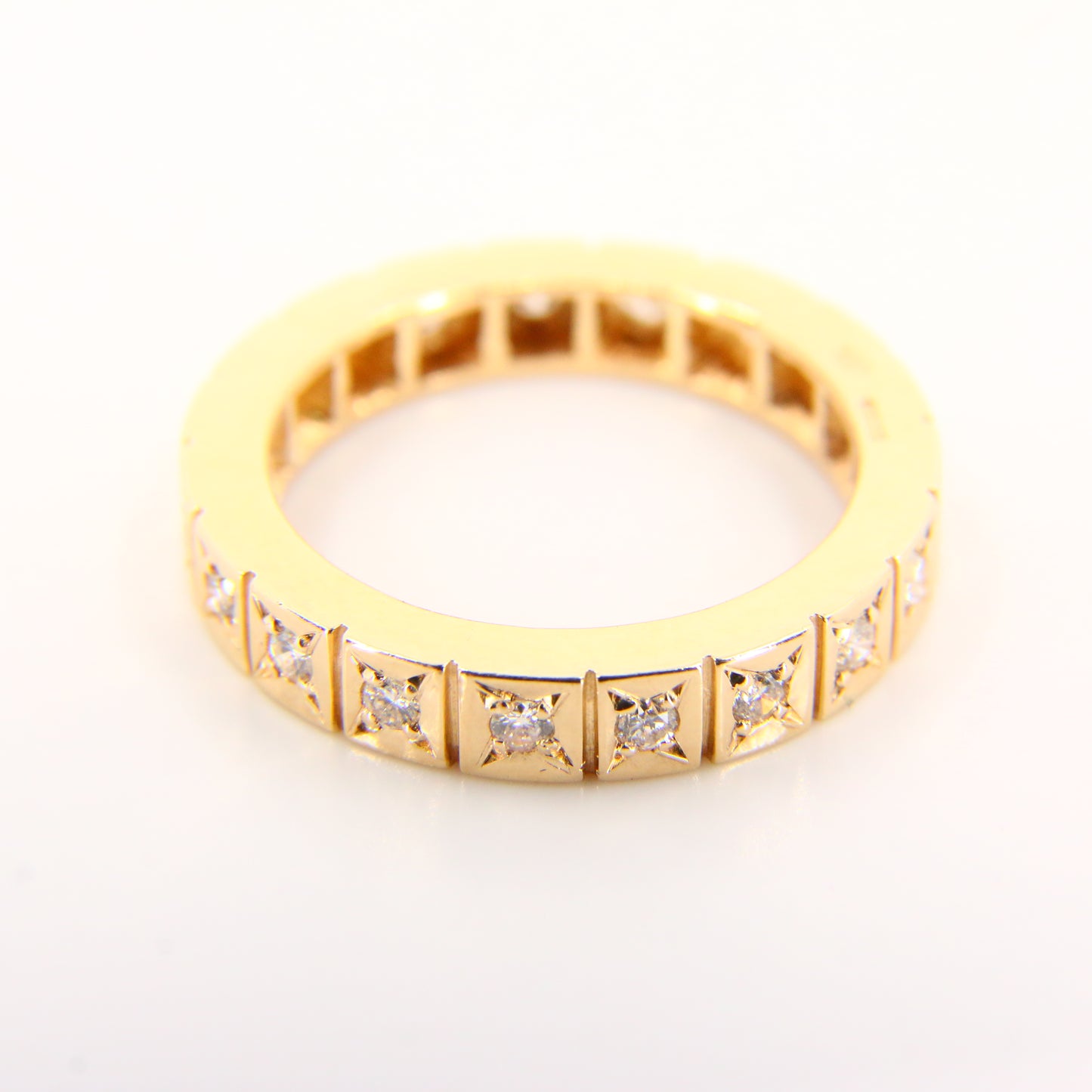 Vintage 9ct Diamond Eternity Ring Gold Ring Size K Hallmarked Yellow Gold Boxed
