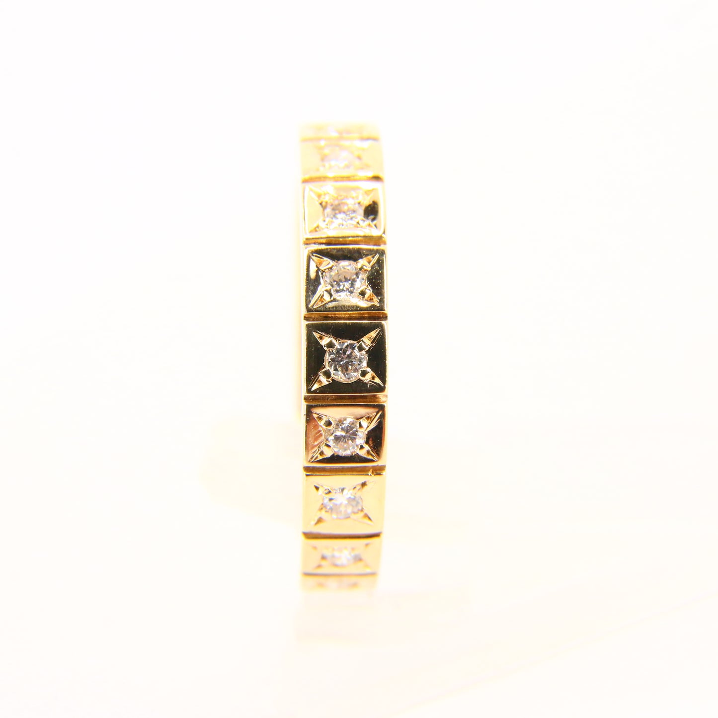 Vintage 9ct Diamond Eternity Ring Gold Ring Size K Hallmarked Yellow Gold Boxed