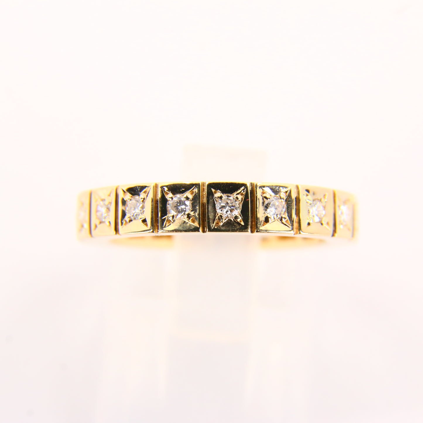 Vintage 9ct Diamond Eternity Ring Gold Ring Size K Hallmarked Yellow Gold Boxed