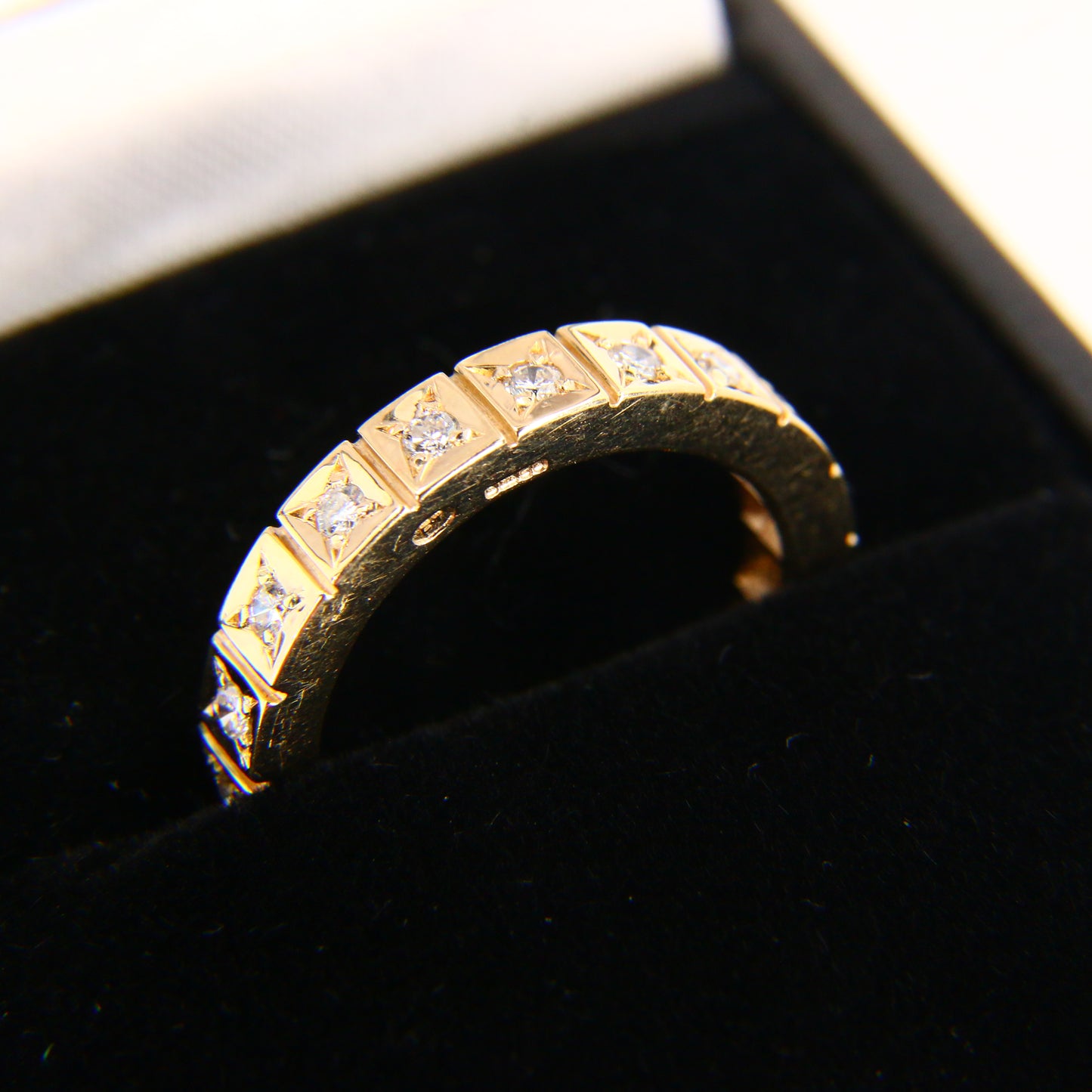 Vintage 9ct Diamond Eternity Ring Gold Ring Size K Hallmarked Yellow Gold Boxed