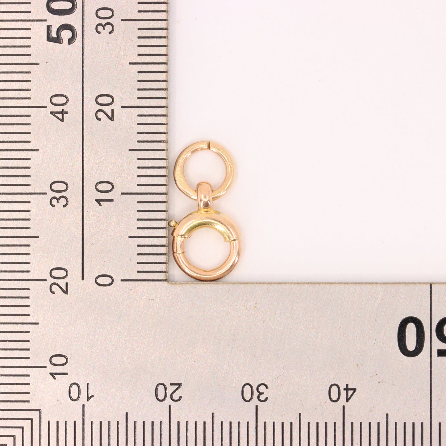 Antique 9ct Hallmarked Rose Gold Spring Ring Clasp Fastener Charm Holder Clip
