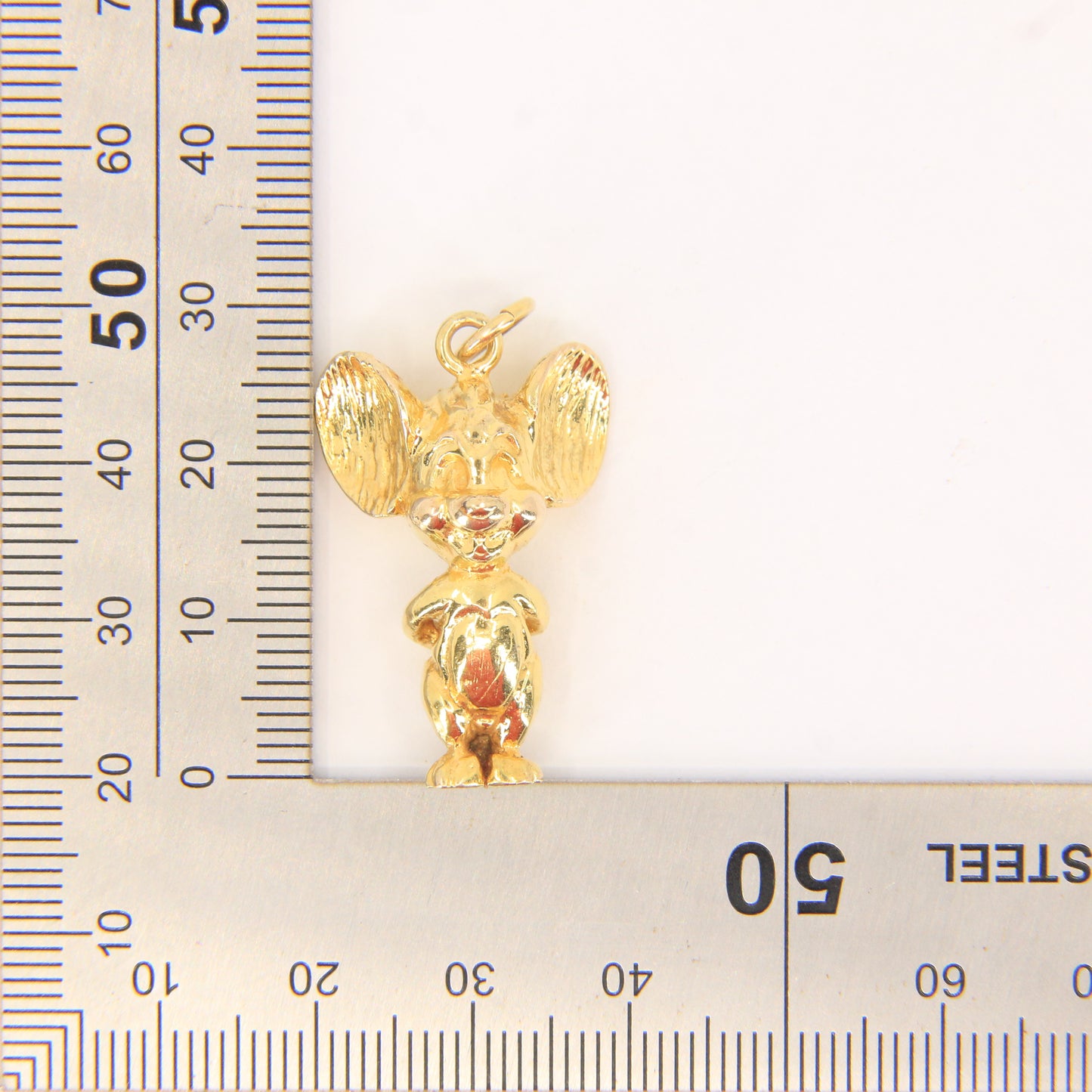 Vintage 9ct Yellow Gold Jerry Pendant Charm Hallmarked Cartoon Character Tom & Jerry