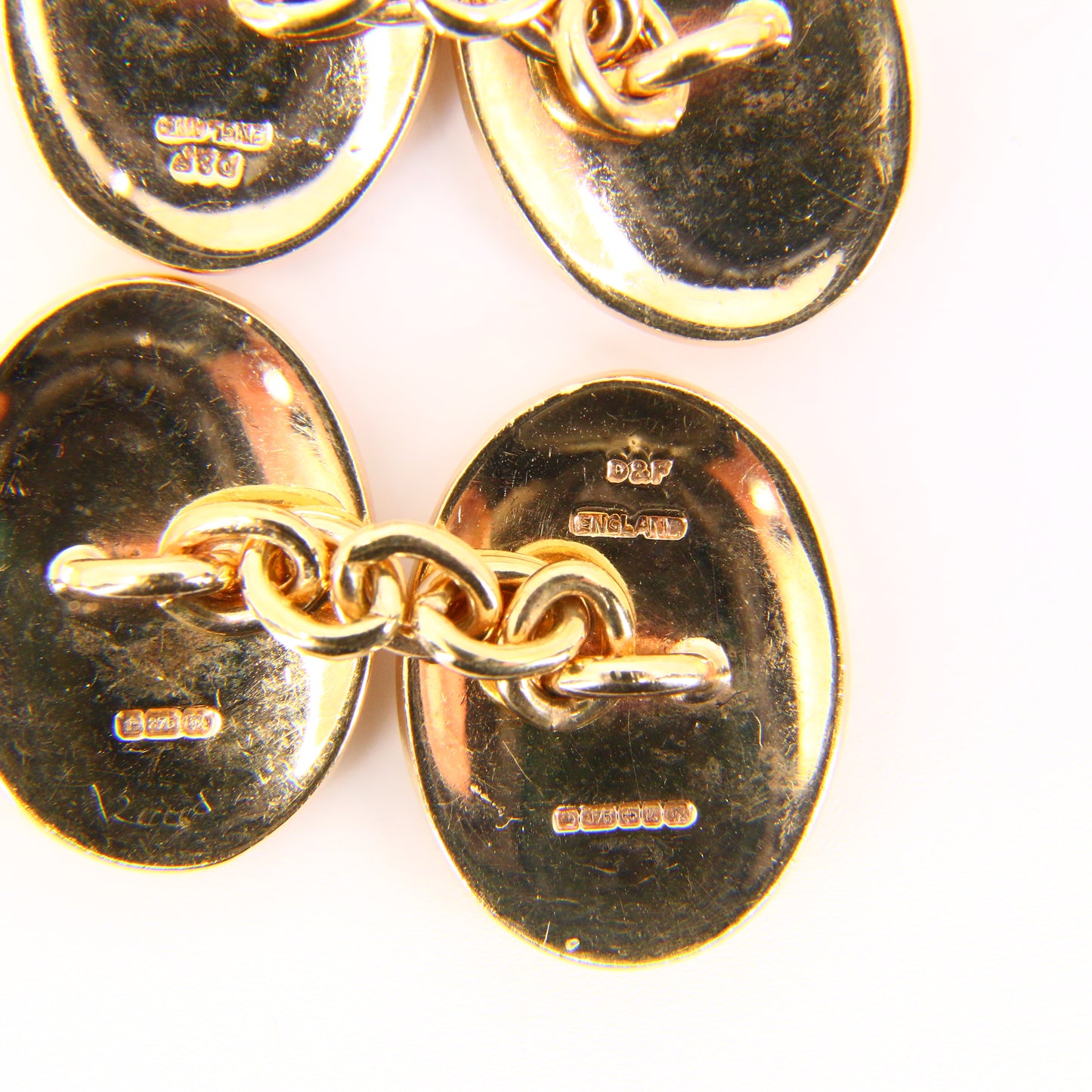 Vintage 9ct Deacon & Francis Cufflinks 1998 Hallmarked Yellow Gold Boxed Gift