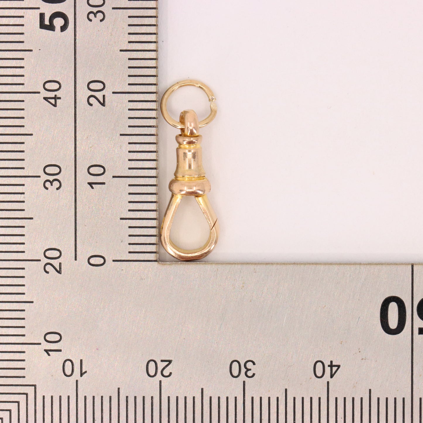Antique 9ct Yellow Gold Hexagonal Pattern Dog Clip Clasp Jewellery Finding