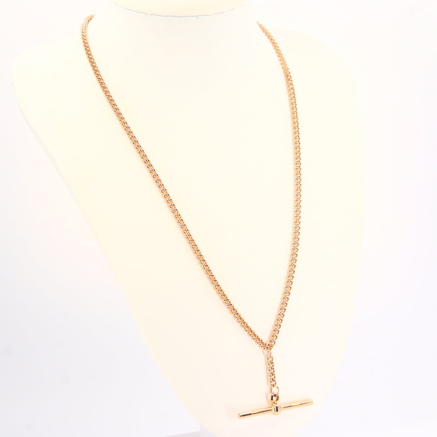 Vintage 9ct T bar Chain Necklace 19 INCH Rose Gold 9 Carat Hallmarked Boxed Gift