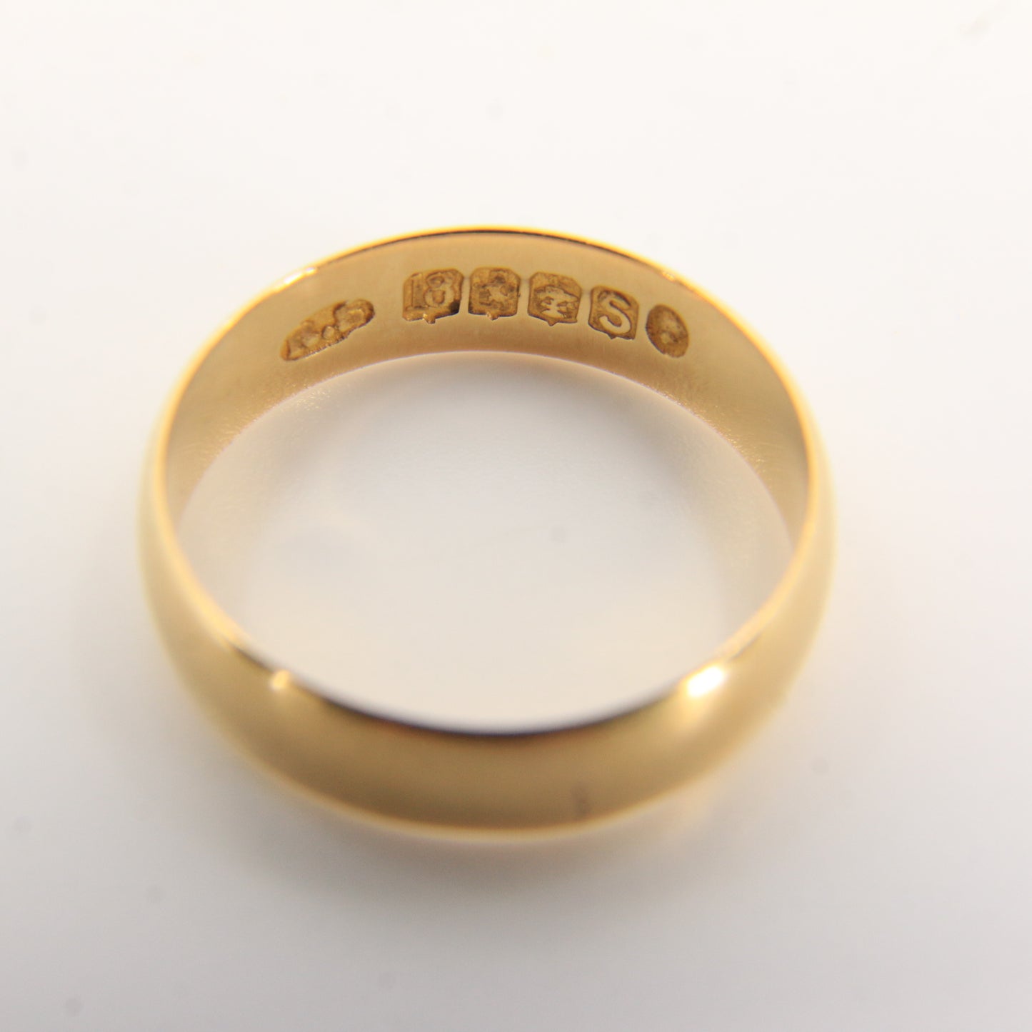 Antique 18ct Solid Gold Victorian Glasgow Hallmarked Wedding Band Ring UK Size L