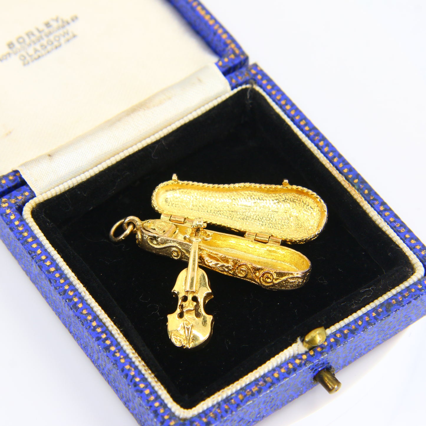 Vintage 9ct Gold Violin in Case Charm – Opening Music Pendant Gift