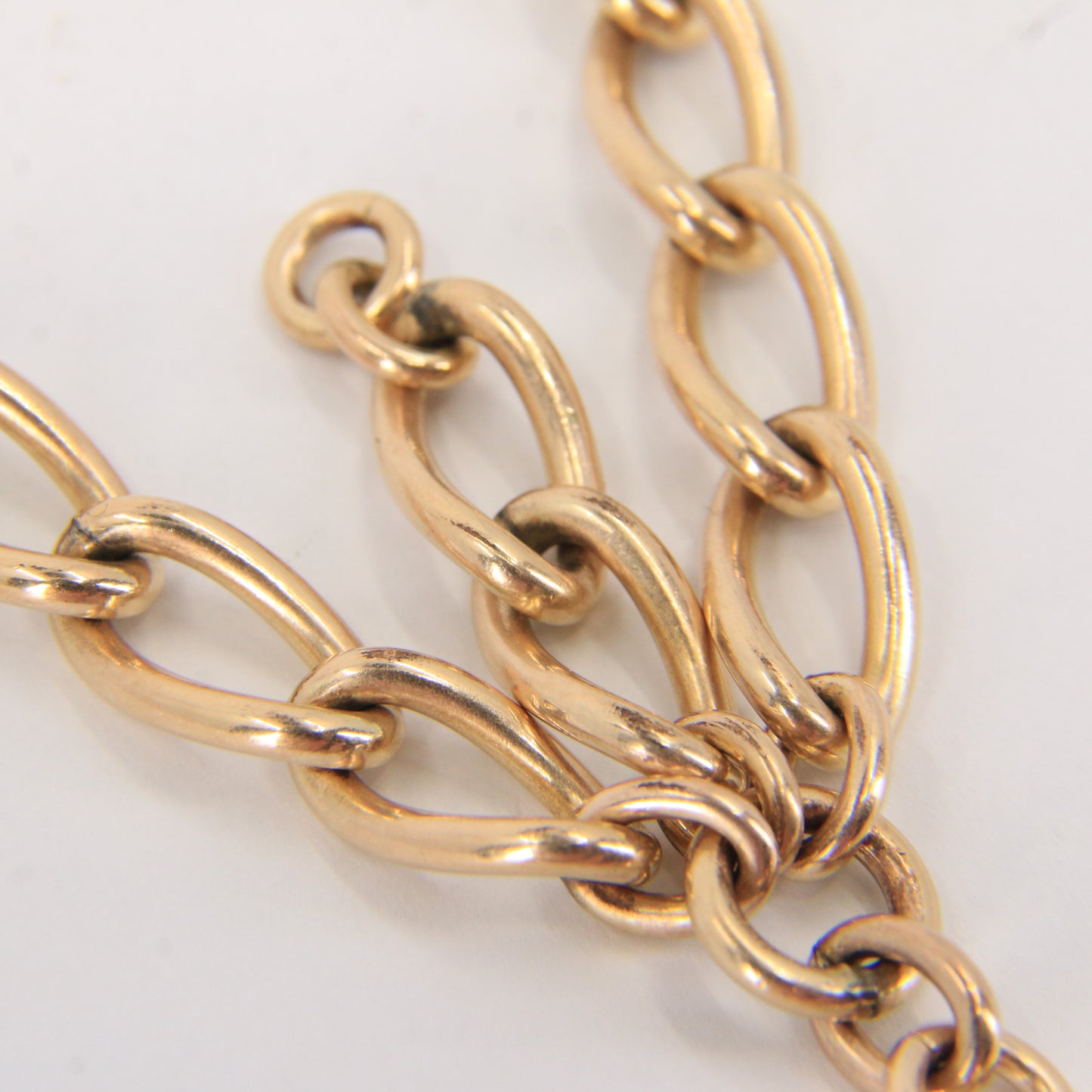 Antique Rolled Gold Double Albert Watch Chain 15" Pocket Watch T-Bar & Clasps